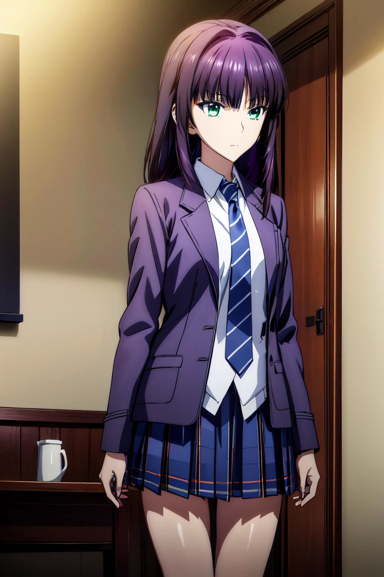 赤 purple hair, green eyes, eyes like jewels, Ultra High Resolution, ((( green eyes))),赤 purple hair, beautifulアニメ高校の女の子,(Masterpiece:1.2, 最 high quality ), ( is present, photo is present:1.4), beautifulイラスト, ( natural light , Movie Screenplay ), nsfw, watch viewers , COWBOY SHOOTING , front view:0.6, 1 girl, Japanese, university student の女の子, Perfect face, beautiful髪, beautiful顔, beautiful and amazing eyes, beautiful鎖骨, beautiful体, beautiful胸, beautiful太もも, beautiful足, beautiful指 , ((( navy jacket ), Light Blue Collared Shirt, Dark Blue Pleated Mini Skirt Vibrator , Black Socks , blue tartan ribbon tie )), ( beautiful風景), evening , Riverside, walk, smooth anime cg art , 魅惑的な Anime Girl , Let's Make a Girl in a Long Coat , high definition, very detailedなイラスト, High Resolution Faces in a Gorgeous Guest Room , RAW photos in the loop, film grain , standing , UHD and 8K Connection , 長い赤 purple hairと green eyesをした Anime Girl , anime moe art style , 若い Anime Girl の接写, smooth anime cg art , beautifulアニメの university student の女の子, anime moe art style , シュールな university student の女の子, Anime Girl , 魅力的な Anime Girl , シュールな university student の女の子, GIRL WITH SHINY CLOTHING , high definition, CG Details , high quality shadows, beautiful、delicate face、All the details , ディテール beautiful DELICATE EYES FULL OF DECISION,break( High Resolution 8K Wallpaper ),(高度に CG Details 8kの壁紙),Makima ( chainsaw man ),Scathach ( destiny / Grand Order Required ),reika shimohira , high definition, とても繊細で beautifulCGイラスト,最 high quality , is present Feeling , is present fabric, is present texture,((( debris flies))), (((最 high quality ))),8k,At 32k,Masterpiece, beautiful and charming anime woman , supermarkets, very detailed, high definition,シュールな university student の女の子,Masterpiece, 最 high quality , high quality , Freshness , high quality texture, high quality shadow, high detail, sex, 1 girl, university student , alone,I, alone, alone, ADULT BIB , beautiful長い脚, beautiful胸, beautiful太もも, Tight Legs , beautiful leg line , Slender Waist in an Unmanned Bar ,Mature body girl, big breasted with a cross eye, beautiful胸,reddish purple hair, purple hair, BLACK CURRANT HAIR , charming Anime Girl , colorful hair, Straight Hair ,shy smile,幸せそうなsmile, Brilliant Appearance ,cute smile,Cool Beauty, beautiful女性, handsome face , beautiful写実性, Attractive Figure , enchanting face , Calm Expression , beautiful髪,smile, colorful eyes , green eyes,Jade Eyes, beautiful目,bright eyes, DELICATE EYES FULL OF DECISION, Jewel Eyes ,Jade Eyes,( green eyes:1.5), charming face,8 heads,:171cm,彼女は首に necklace 身に着けています, necklace ,beaded necklace ,Magatama Accessories,smile