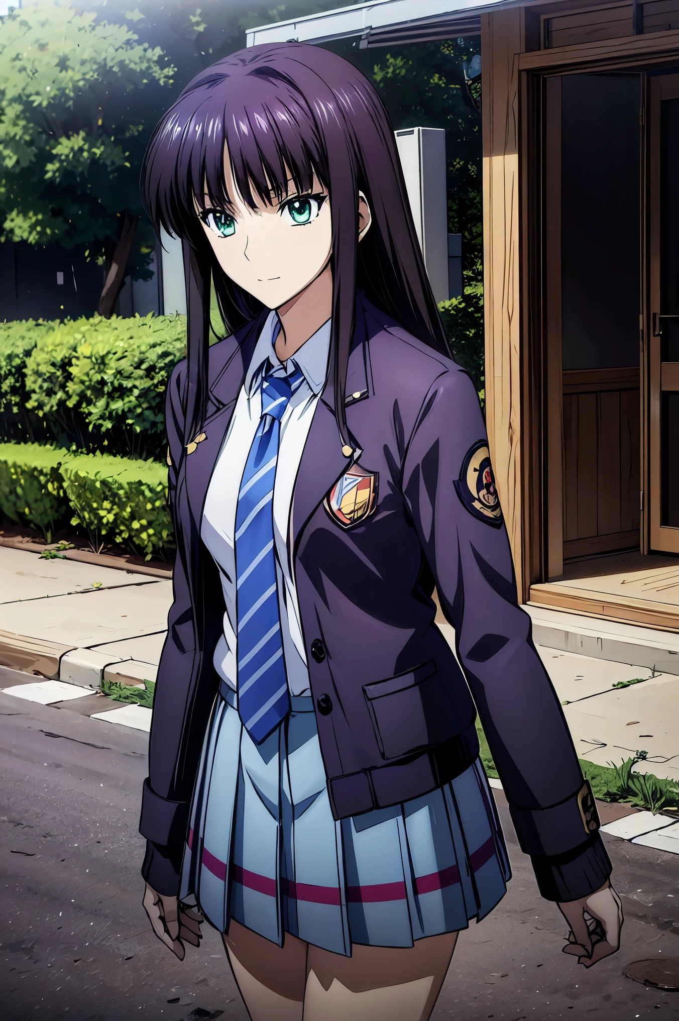 赤 purple hair, green eyes, eyes like jewels, Ultra High Resolution, ((( green eyes))),赤 purple hair, beautifulアニメ高校の女の子,(Masterpiece:1.2, 最 high quality ), ( is present, photo is present:1.4), beautifulイラスト, ( natural light , Movie Screenplay ), nsfw, watch viewers , COWBOY SHOOTING , front view:0.6, 1 girl, Japanese, university student の女の子, Perfect face, beautiful髪, beautiful顔, beautiful and amazing eyes, beautiful鎖骨, beautiful体, beautiful胸, beautiful太もも, beautiful足, beautiful指 , ((( navy jacket ), Light Blue Collared Shirt, Dark Blue Pleated Mini Skirt Vibrator , Black Socks , blue tartan ribbon tie )), ( beautiful風景), evening , Riverside, walk, smooth anime cg art , 魅惑的な Anime Girl , Let's Make a Girl in a Long Coat , high definition, very detailedなイラスト, High Resolution Faces in a Gorgeous Guest Room , RAW photos in the loop, film grain , standing , UHD and 8K Connection , 長い赤 purple hairと green eyesをした Anime Girl , anime moe art style , 若い Anime Girl の接写, smooth anime cg art , beautifulアニメの university student の女の子, anime moe art style , シュールな university student の女の子, Anime Girl , 魅力的な Anime Girl , シュールな university student の女の子, GIRL WITH SHINY CLOTHING , high definition, CG Details , high quality shadows, beautiful、delicate face、All the details , ディテール beautiful DELICATE EYES FULL OF DECISION,break( High Resolution 8K Wallpaper ),(高度に CG Details 8kの壁紙),Makima ( chainsaw man ),Scathach ( destiny / Grand Order Required ),reika shimohira , high definition, とても繊細で beautifulCGイラスト,最 high quality , is present Feeling , is present fabric, is present texture,((( debris flies))), (((最 high quality ))),8k,At 32k,Masterpiece, beautiful and charming anime woman , supermarkets, very detailed, high definition,シュールな university student の女の子,Masterpiece, 最 high quality , high quality , Freshness , high quality texture, high quality shadow, high detail, sex, 1 girl, university student , alone,I, alone, alone, ADULT BIB , beautiful長い脚, beautiful胸, beautiful太もも, Tight Legs , beautiful leg line , Slender Waist in an Unmanned Bar ,Mature body girl, big breasted with a cross eye, beautiful胸,reddish purple hair, purple hair, BLACK CURRANT HAIR , charming Anime Girl , colorful hair, Straight Hair ,shy smile,幸せそうなsmile, Brilliant Appearance ,cute smile,Cool Beauty, beautiful女性, handsome face , beautiful写実性, Attractive Figure , enchanting face , Calm Expression , beautiful髪,smile, colorful eyes , green eyes,Jade Eyes, beautiful目,bright eyes, DELICATE EYES FULL OF DECISION, Jewel Eyes ,Jade Eyes,( green eyes:1.5), charming face,8 heads,:171cm,彼女は首に necklace 身に着けています, necklace ,beaded necklace ,Magatama Accessories,smile