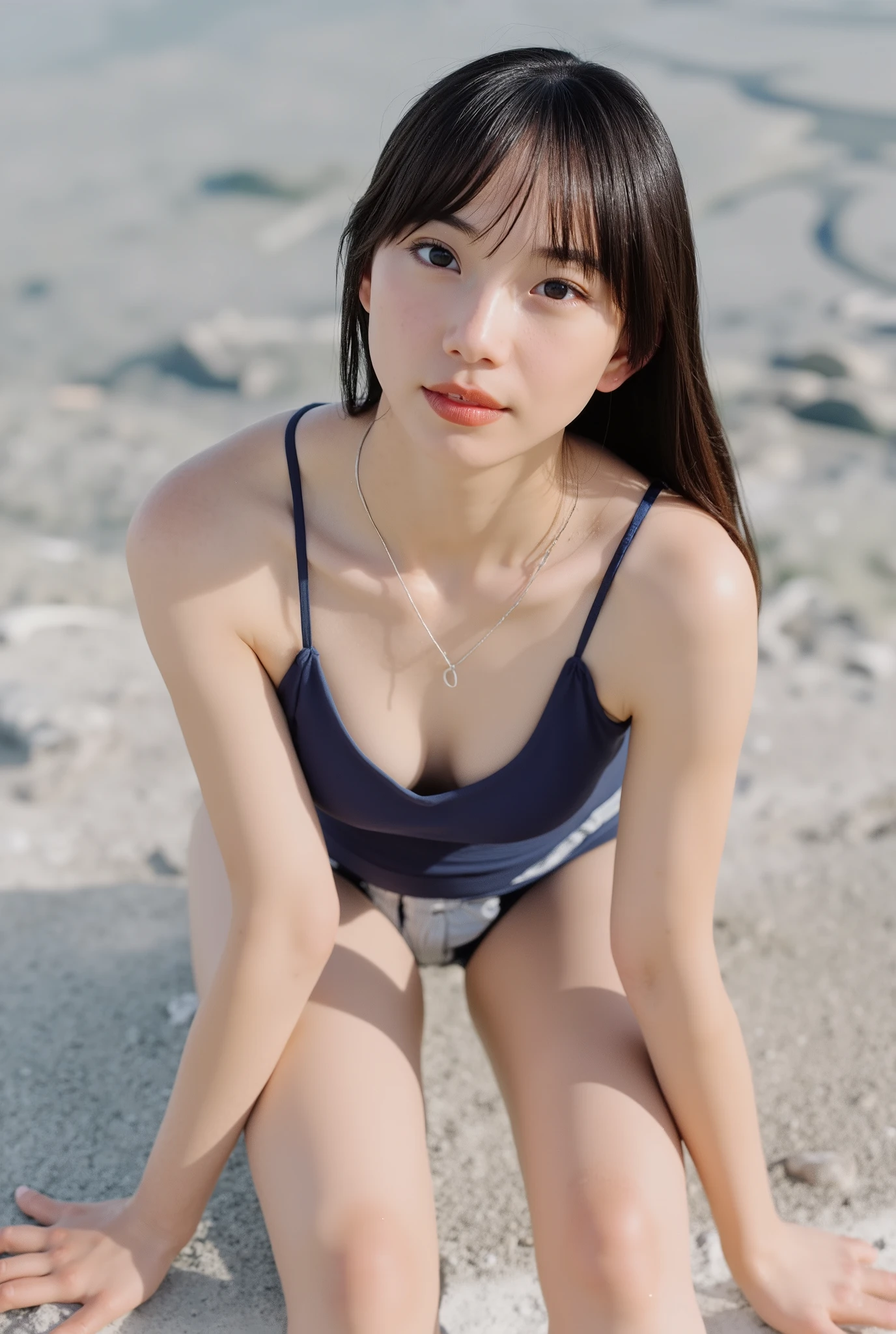 Best Quality, RAW Photos, Photorealistic, Face, Incredibly ridiculous beautiful girl, Cute, Long hair, depth of fields, High resolution, Ultra Detail, detail, Very detailed, extremely detailed eye and face, Sharp pupils, Realistic pupils, Sharp Focus, Cinematic lighting, Flat breasts, Small breasts, Small,( Small bust: 1.2), Small bust, (slim, Small, Flat, Small), slender, Delicate and sexy collarbone, (a sailor suit:1.2), (Lifting a sailor suit to show off a small naked breast:1.5)))、(nsfw:1.4), ((1gril))