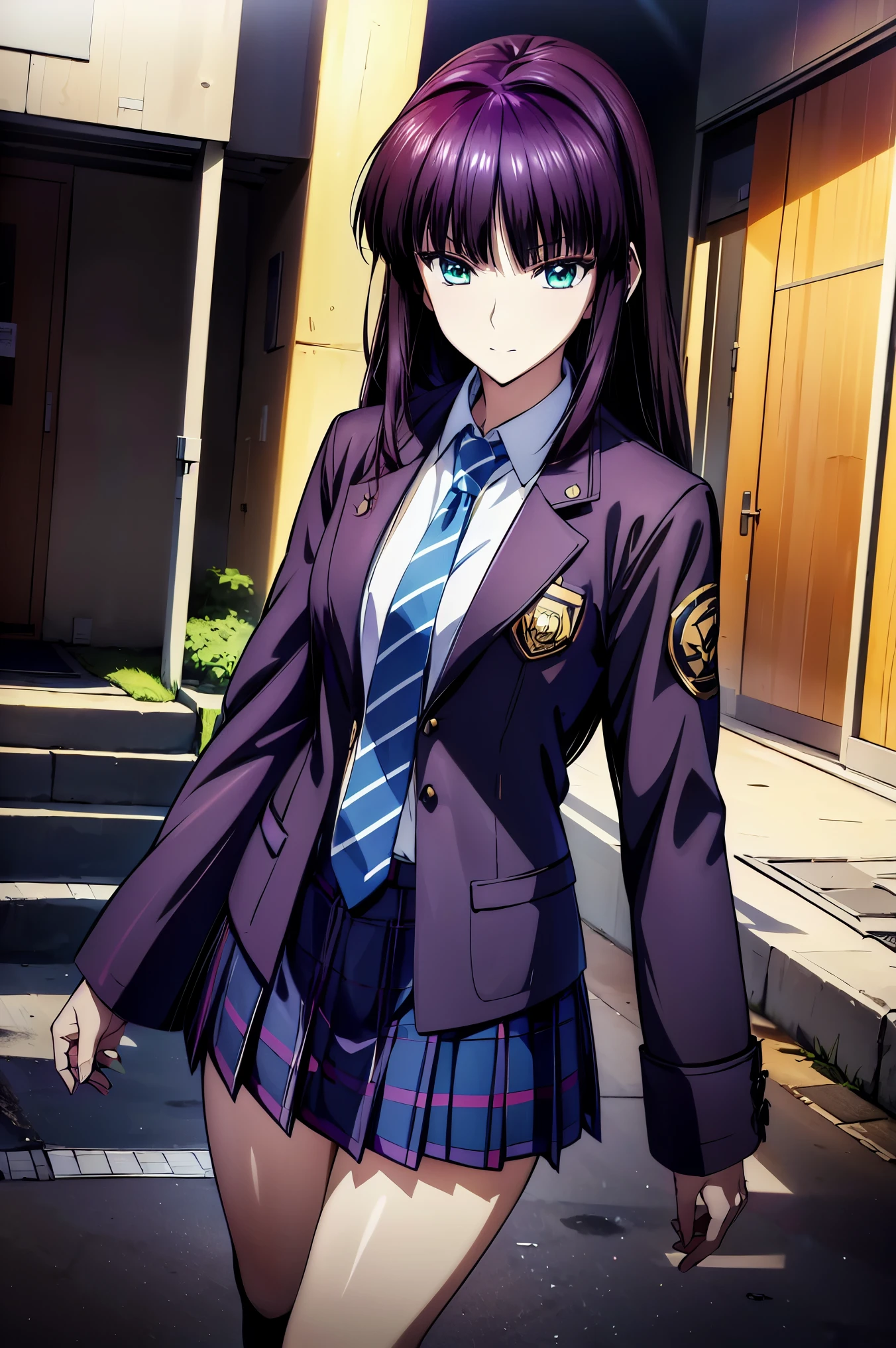 赤 purple hair, green eyes, eyes like jewels, Ultra High Resolution, ((( green eyes))),赤 purple hair, beautifulアニメ高校の女の子,(Masterpiece:1.2, 最 high quality ), ( is present, photo is present:1.4), beautifulイラスト, ( natural light , Movie Screenplay ), nsfw, watch viewers , COWBOY SHOOTING , front view:0.6, 1 girl, Japanese, university student の女の子, Perfect face, beautiful髪, beautiful顔, beautiful and amazing eyes, beautiful鎖骨, beautiful体, beautiful胸, beautiful太もも, beautiful足, beautiful指 , ((( navy jacket ), Light Blue Collared Shirt, Dark Blue Pleated Mini Skirt Vibrator , Black Socks , blue tartan ribbon tie )), ( beautiful風景), evening , Riverside, walk, smooth anime cg art , 魅惑的な Anime Girl , Let's Make a Girl in a Long Coat , high definition, very detailedなイラスト, High Resolution Faces in a Gorgeous Guest Room , RAW photos in the loop, film grain , standing , UHD and 8K Connection , 長い赤 purple hairと green eyesをした Anime Girl , anime moe art style , 若い Anime Girl の接写, smooth anime cg art , beautifulアニメの university student の女の子, anime moe art style , シュールな university student の女の子, Anime Girl , 魅力的な Anime Girl , シュールな university student の女の子, GIRL WITH SHINY CLOTHING , high definition, CG Details , high quality shadows, beautiful、delicate face、All the details , ディテール beautiful DELICATE EYES FULL OF DECISION,break( High Resolution 8K Wallpaper ),(高度に CG Details 8kの壁紙),Makima ( chainsaw man ),Scathach ( destiny / Grand Order Required ),reika shimohira , high definition, とても繊細で beautifulCGイラスト,最 high quality , is present Feeling , is present fabric, is present texture,((( debris flies))), (((最 high quality ))),8k,At 32k,Masterpiece, beautiful and charming anime woman , supermarkets, very detailed, high definition,シュールな university student の女の子,Masterpiece, 最 high quality , high quality , Freshness , high quality texture, high quality shadow, high detail, sex, 1 girl, university student , alone,I, alone, alone, ADULT BIB , beautiful長い脚, beautiful胸, beautiful太もも, Tight Legs , beautiful leg line , Slender Waist in an Unmanned Bar ,Mature body girl, big breasted with a cross eye, beautiful胸,reddish purple hair, purple hair, BLACK CURRANT HAIR , charming Anime Girl , colorful hair, Straight Hair ,shy smile,幸せそうなsmile, Brilliant Appearance ,cute smile,Cool Beauty, beautiful女性, handsome face , beautiful写実性, Attractive Figure , enchanting face , Calm Expression , beautiful髪,smile, colorful eyes , green eyes,Jade Eyes, beautiful目,bright eyes, DELICATE EYES FULL OF DECISION, Jewel Eyes ,Jade Eyes,( green eyes:1.5), charming face,8 heads,:171cm,彼女は首に necklace 身に着けています, necklace ,beaded necklace ,Magatama Accessories,smile