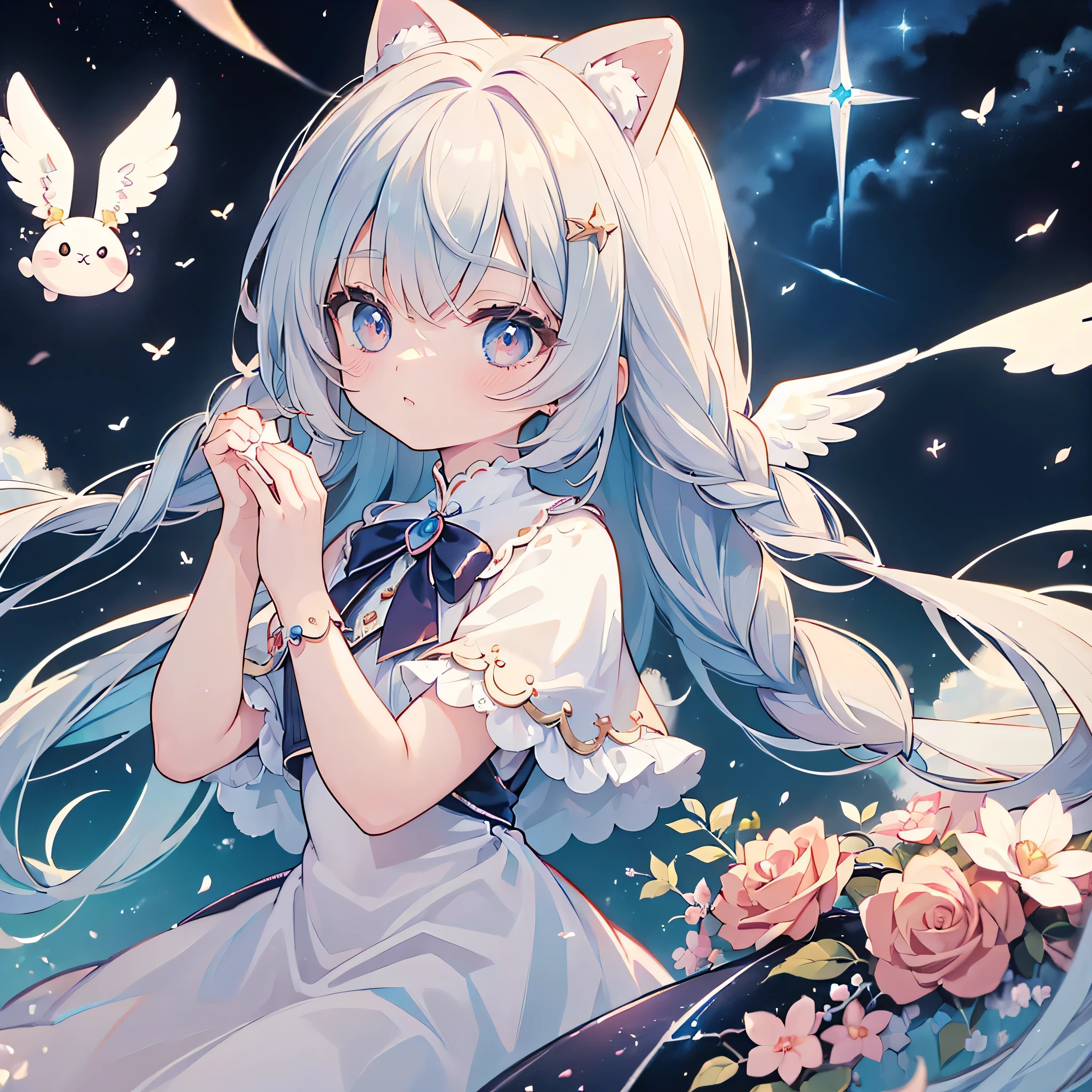 ((( best detail、 top quality、 The greatest masterpiece of )))、Villain、Fluffy、Fluffy、There is a cute stuffed animal called 、 Hoshi no Tsukaima on top of my head。、Angelic AI
