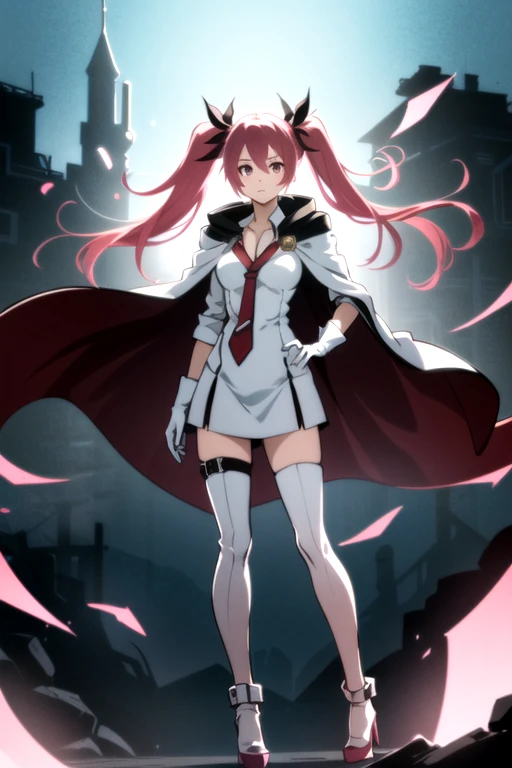 pink,madoka, musclegirl, crazy smile, babarian, revealing cloths, long hair, living hair, red eyes, full body, feet,huge breast, body suit