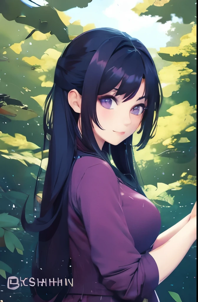 anime girl in a purple and black outfit standing in front of a forest, keqing from genshin impact, zhongli from genshin impact, heise jinyao, ayaka genshin impact, anime moe artstyle, black - haired mage, demon slayer rui fanart, ayaka game genshin impact, yun ling, inspired by Song Maojin