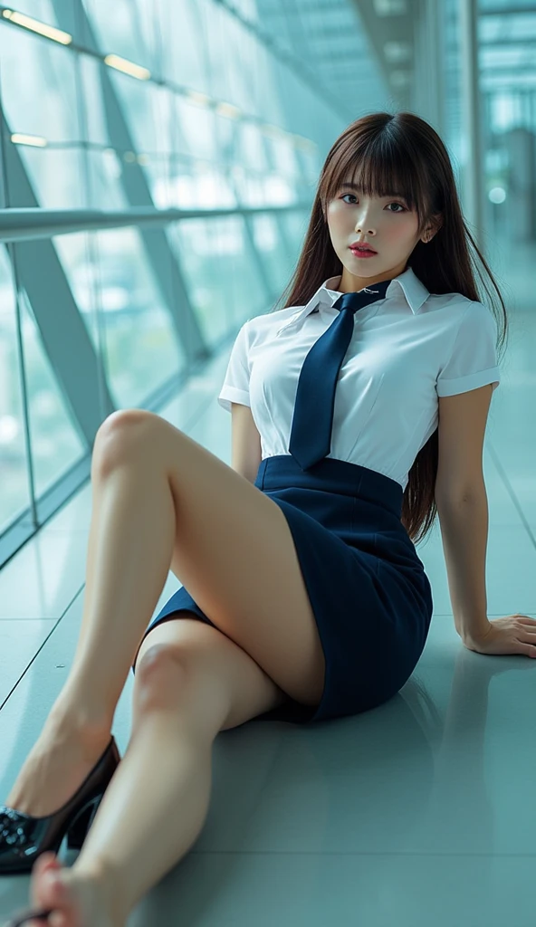 Ala Fed woman sitting on desk, graceful legs, long thin legs, thigh and skirt, long legs, standing in class, very beautiful slim legs, very beautiful long slim legs, sitting on desk, office clothes, nice legs, good waist and long legs, beautiful legs, surreal schoolgirl, cleavage, big, round breasts forward, legs spread