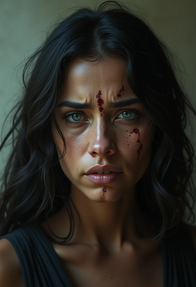 8K、Zombie attack、tatteredclothing、rotten skin on the face、Face full of scars、Dirty muddy hair、Highly detailed dry rotten peeling dead skin、Malnourished women、blindly、wide angles、detailed environment、Detailed background、ighly detailed、Convoluted、Detailed skin、Natural colors、Professional Color Grading、photorealisim、8K、Moody lighting、Art by George Fau、超A high resolution、A hyper-realistic、blanche、 cloudy eyes、eyeballs fall、Part of the face becomes a skeleton、attack someone by baring one&#39;s teeth、skin on face peels off、Bite, full body