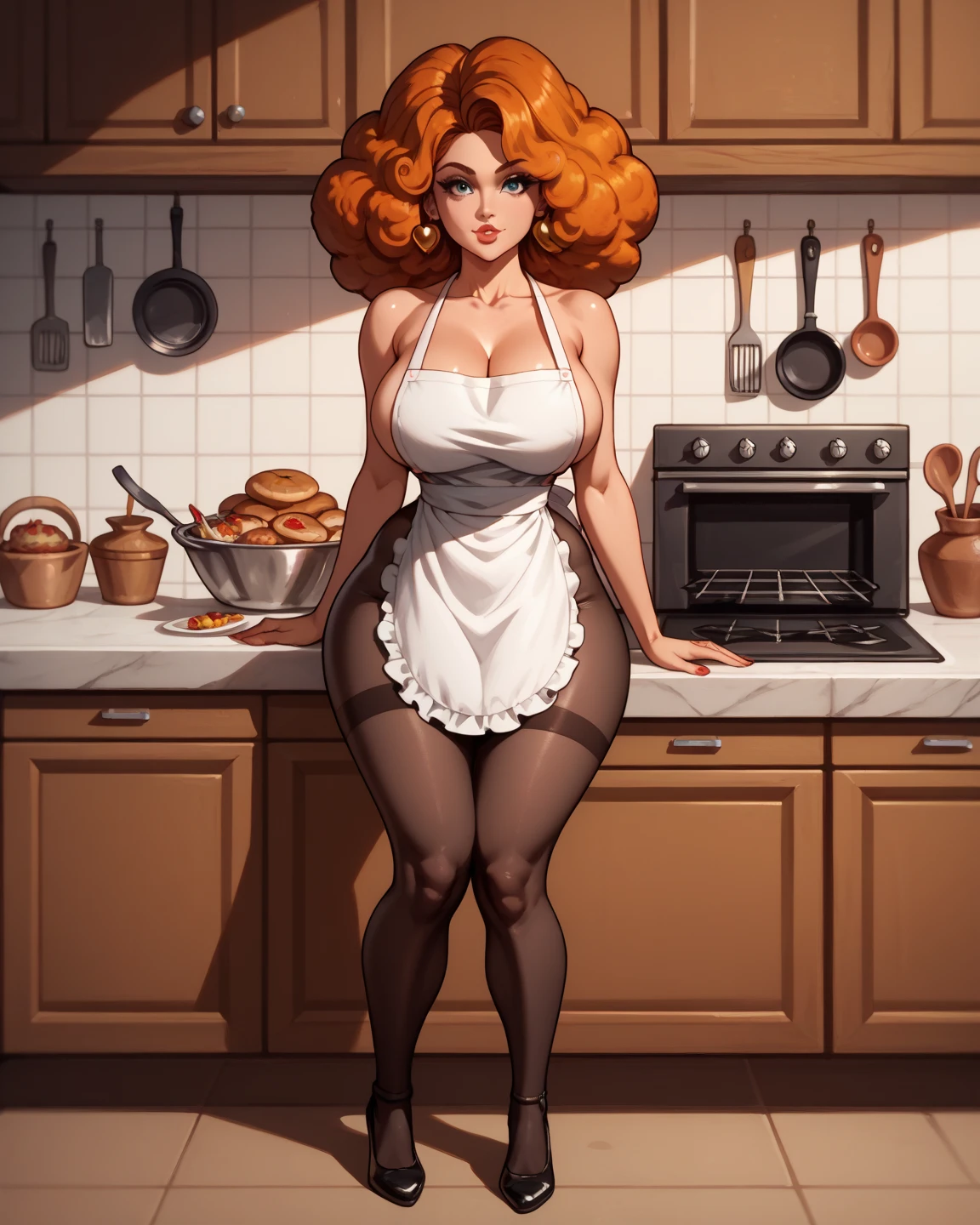 Lois Griffin and Quagmire from family guy, massive cock, kitchen,