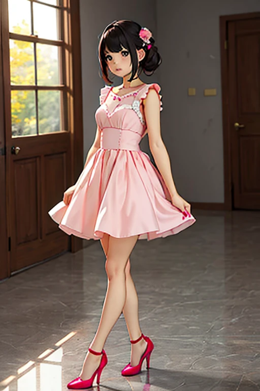 (best quality,masterpiece:1.2),absurd,1girl,open legs,twin tails,smile,((hand in panties)),detailed eyes,detailed lips,illustration,realistic,soft lighting,vibrant colors,bokeh,playful,mischievous,erotic,provocative,dreamlike,sexy pose,sensual,pink tones,creative composition,(camisa sin sujetadore),(small vragas)