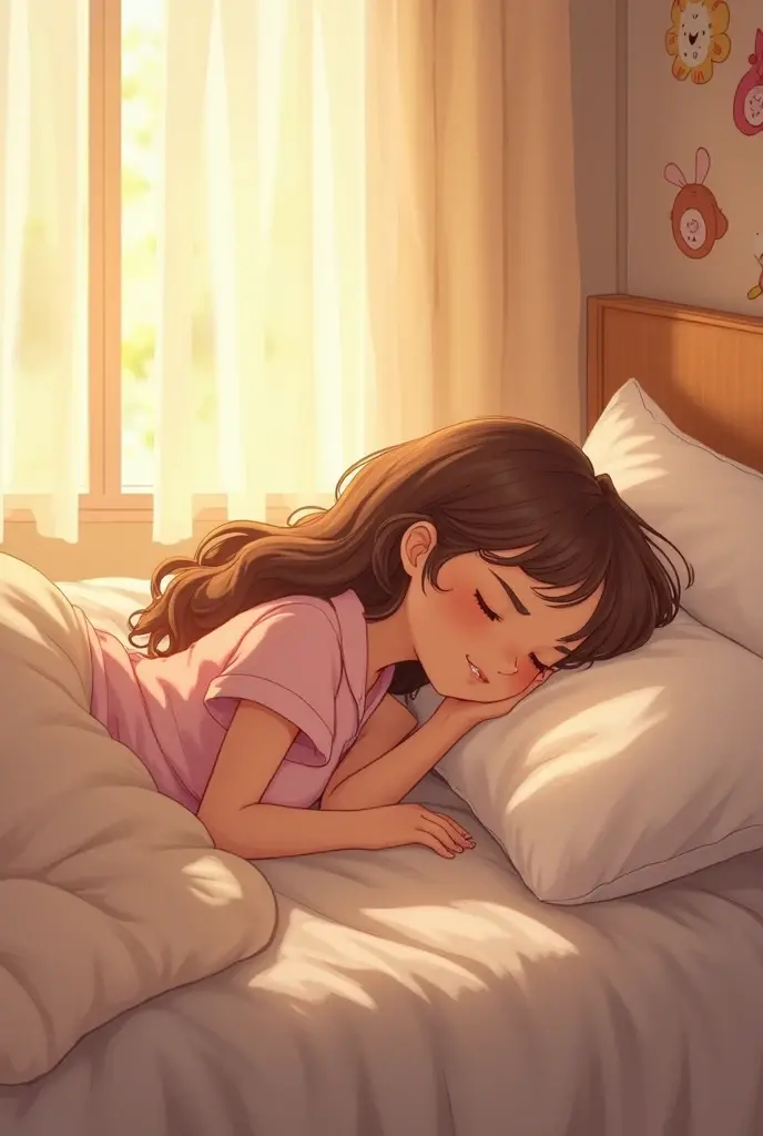 A girl stomach in boy sleeping