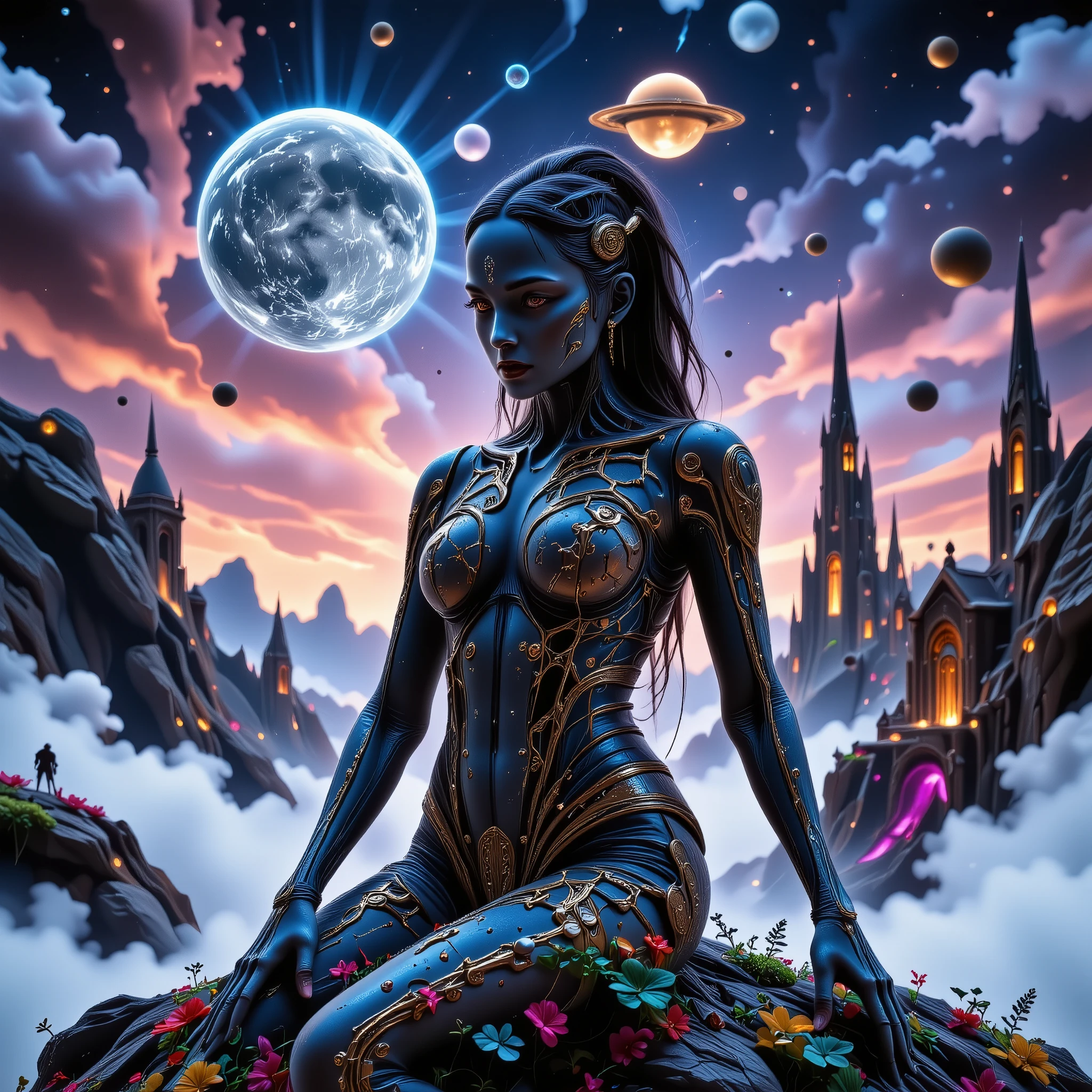 Alien woman in a sensual pose