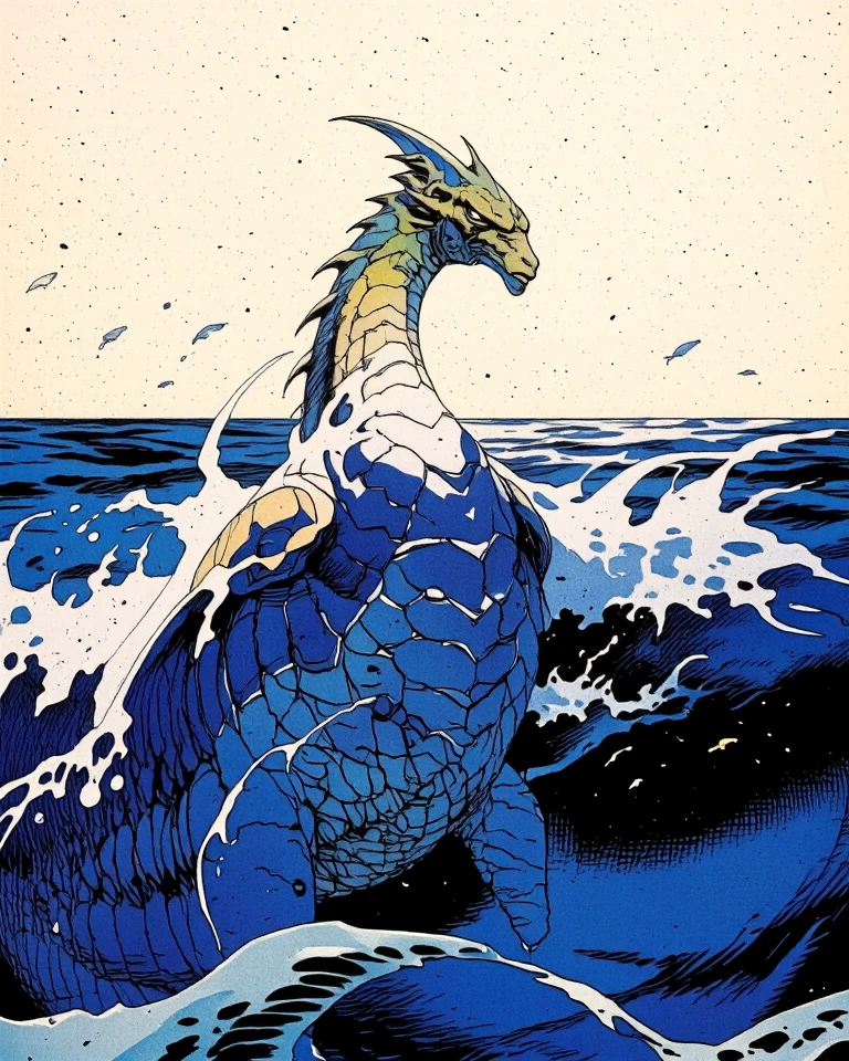 Create a rat with marine features, such as fins on its back, scaly blue skin, and perhaps a paddle-shaped tail.