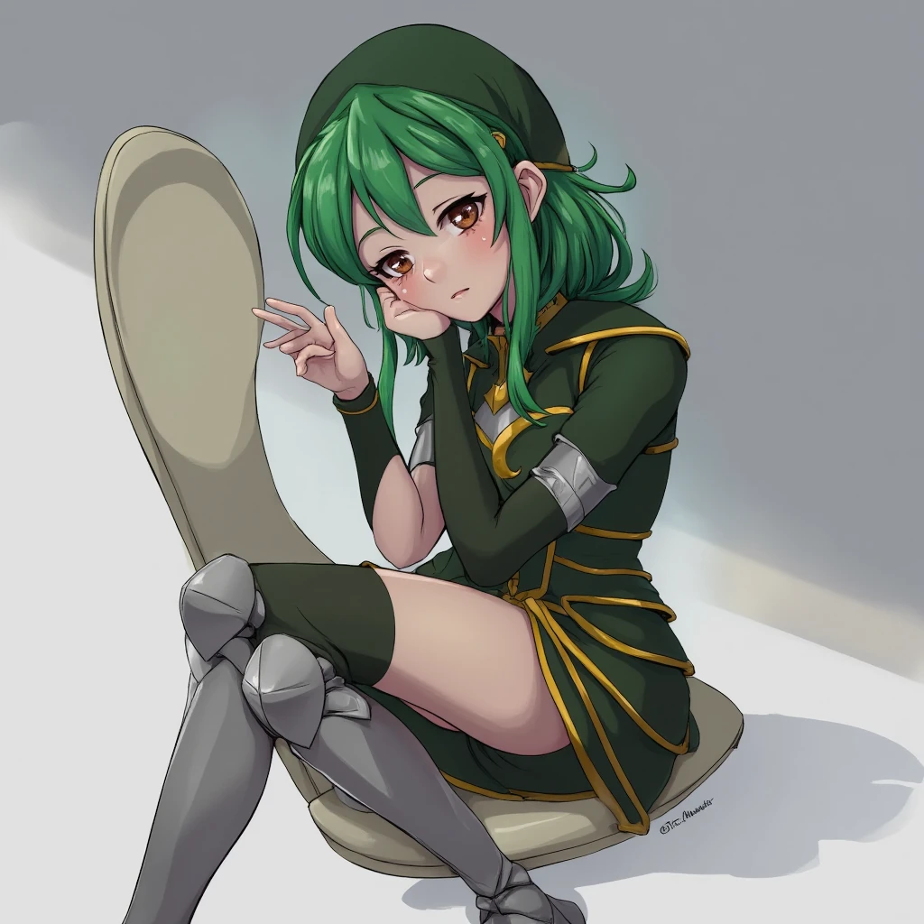 Konami,One girl,smile, View your viewers, Green jacket, gloves, Green shorts,Green footwear, masterpiece,Highest quality,ahegao,motion_Line,
