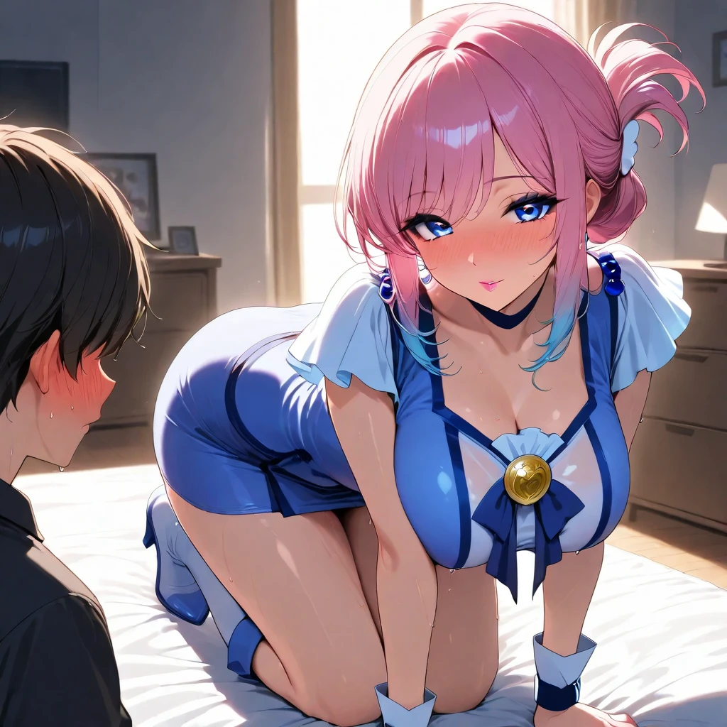 (best quality:1.2), (High quality:1.4), (High detailed:1.2), source_anime, girl with 18 years old, ((foot on head, hetero, sex, 1boy, breasts, penis, sex from behind, doggystyle, top-down bottom-up, anal)),