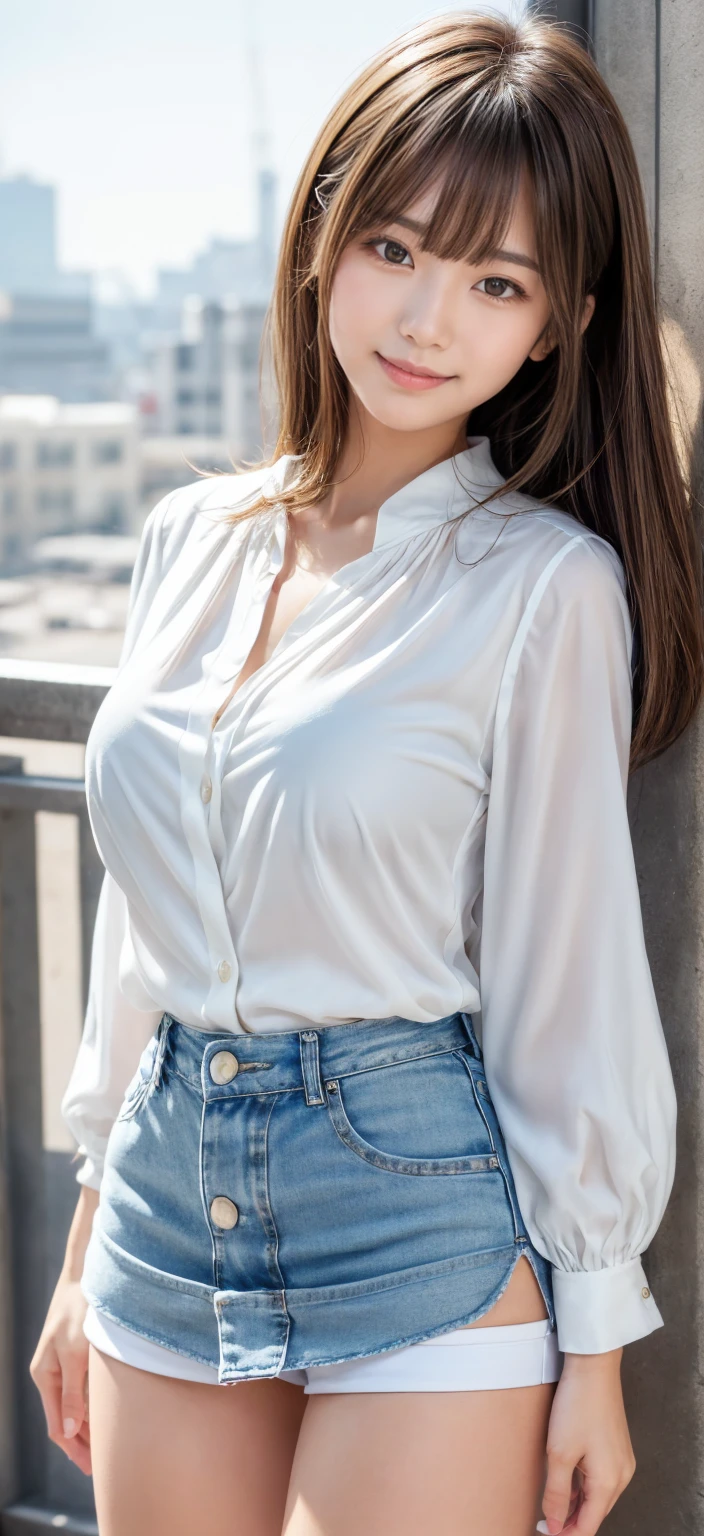 (3girls), ((())), 18 year old woman, , waist-length portrait, (renaissance buildings), ((high detailed skin:1.3)), ((high detailed facial features)), (realistic:1.3), (best quality), (masterpiece), (intricate details), intricate, 8k uhd, hdr, dslr, photographed on a Canon EOS R5, F/2.8, HDR, ray-tracing, bloom, ambient_oscillation, Depth of field, (dramatic light), (beautiful detailed light), (((necklace, white shirt, black leather trousers))), cleavage, microwaist, looking at viewer,