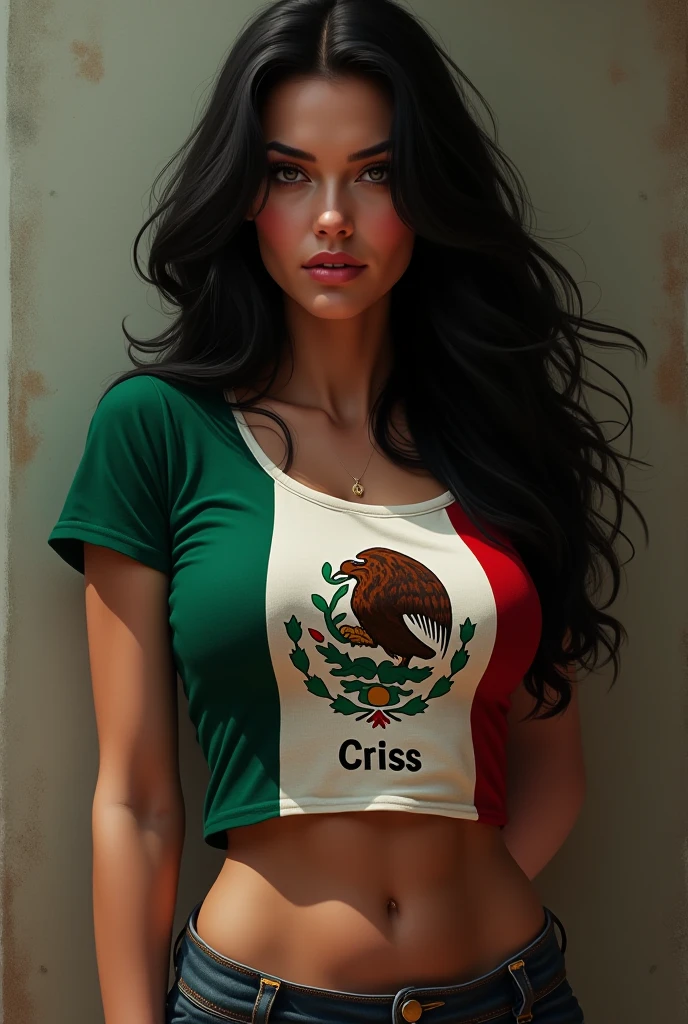 1girl absurdres arm_warmers armpits arms_up asymmetrical_hair bare_shoulders black_hair black_skirt black_thighhighs blush breasts cleavage collarbone covered_erect_nipples cowboy_shot crop_top earrings final_fantasy final_fantasy_vii fingerless_gloves flag gloves highres hioyami italian_flag italian_senate_hack_(meme) italian_senate_porn_livestream_(meme) italy jewelry large_breasts long_hair looking_at_viewer low-tied_long_hair meme midriff miniskirt navel open_mouth parted_hair patreon_username pencil_skirt red_eyes see-through shirt sideboob simple_background skirt smile solo sports_bra square_enix suspender_skirt suspenders swept_bangs taut_clothes taut_shirt thighhighs tifa_lockhart very_long_hair white_background zettai_ryouiki
