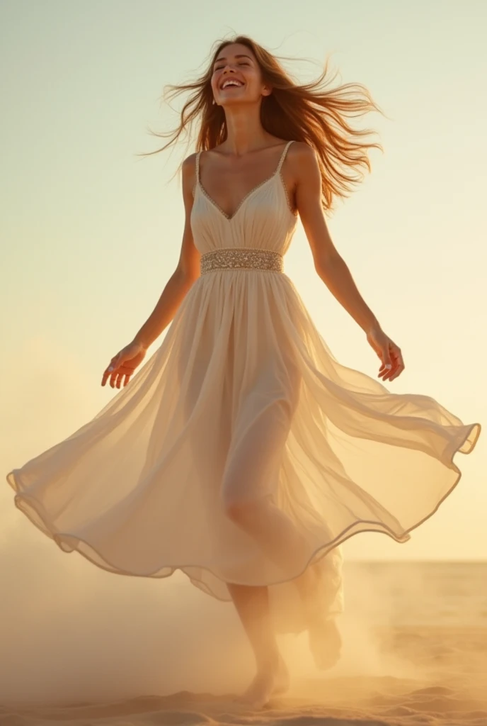 masterpiece, best quality, ultra-detailed, high resolution, extremely detailed, (Full Body Shot:1.3), (sharp focus:1.2), photo, attractive young female model, beautiful, Marijn Isabeau, 22 years old, (blue eyes:1.4), dark hair, caucassian, white skin, long hair, (beautiful face:1.1), detailed eyes, luscious lips, (elegant:1.5) (natural makeup:0.85), (smile:1.2), wearing (pearl necklace:1.2), (white flowy dress:1.4), (strapless white spring flowy floral dress:1.2) on a (sunset:1.8). (green field:1.4), (:1.2), depth of field, bokeh, 4K, HDR. by (James C. Christensen:1.2|Jeremy Lipking:1.1).