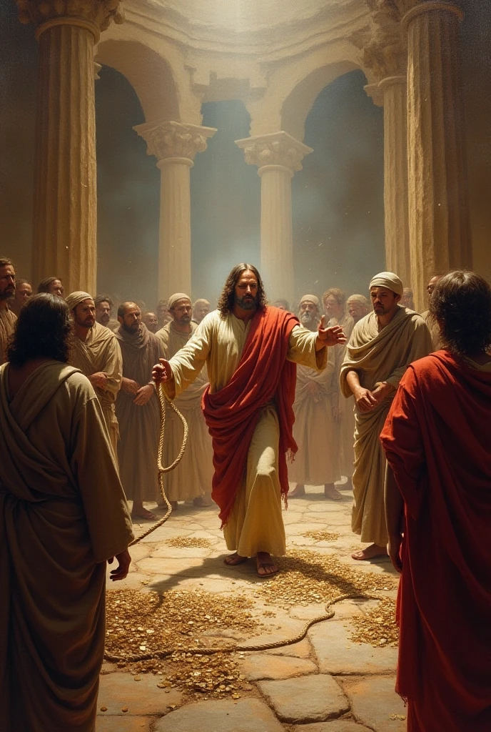 Jesus of Nazareth with his Apostles in the Temples