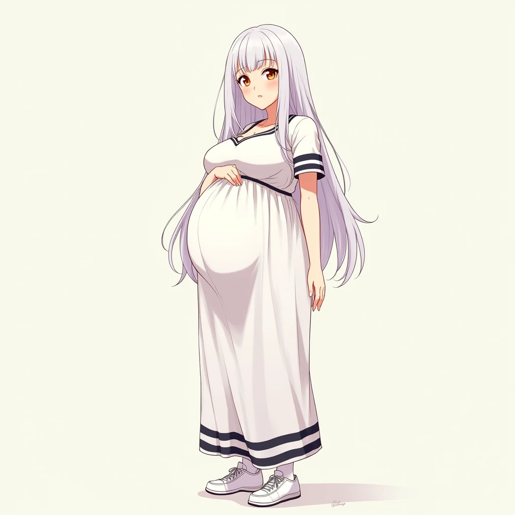 <lora:Eris0.33:0.6> cat ears, animal ears, veil, 1girl, solo, hood, habit, nun, smile, blue_eyes, silver_hair, long_sleeves, dress, purple_eyes,  coolar, <lora:pregnant_belly1.6:0.8> , zkz, pregnant, 1girl, solo, nun.