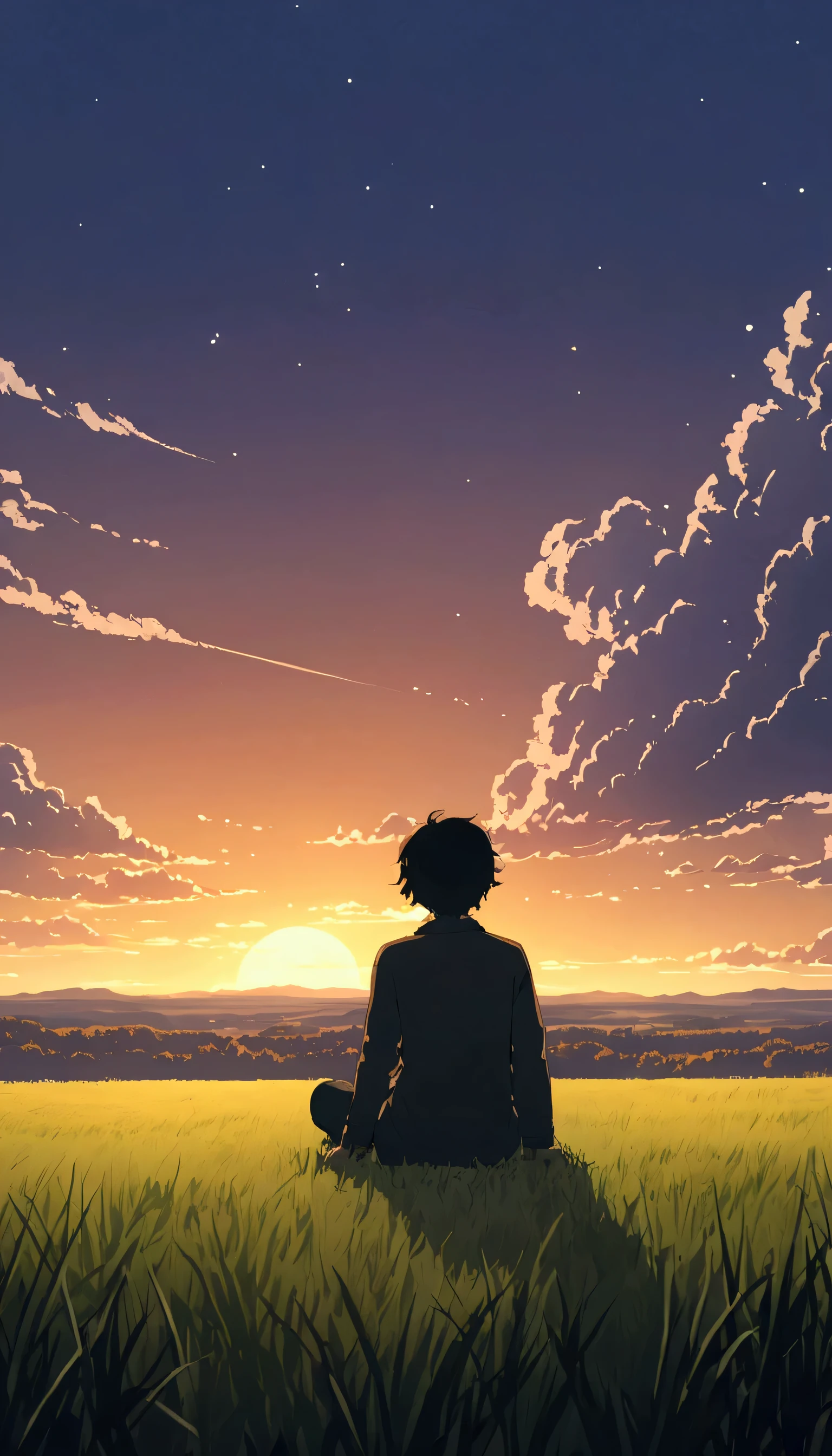 Cloudy, textured clouds anime style Boy sitting on an autumn meadow with lots of clouds, A boy sitting on a cloudy autumn meadow looking at the vast sky, grass, cloudy sky, Makoto Shinkai Cyril Roland, 4k anime art wallpaper, 4k anime art wallpaper, Animated background, 8K anime art wallpaper, Animated background art, Animated landscape wallpaper, Amazing wallpaper, HD wallpaper, 4K animation wallpaper, 4K animation wallpaper, Art by Aries Moros, Art: Bob Biary, AI Art by Ashley Wood, Greg Rutkowski