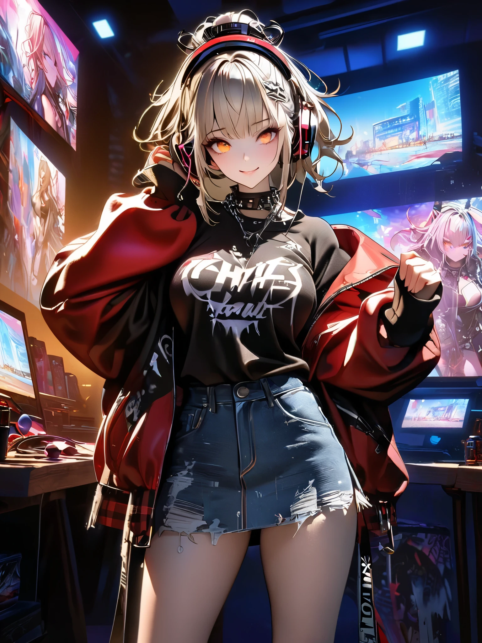 melancholy lighting, Calm down and relax, Calm down and relax, brightness, tmasterpiece, beste-Qualit, 1girl, (JinxLol: 1.2), (Ultra fotorrealisti: 1.3), (tmasterpiece: 1.4), beste-Qualit, ((realisti)), hiquality, ultra detialed, ((real image)), ((realisic skin)), ((realistic face)),(illustartion: 1.05), (beutiful: 1.05), (beautiful detail eyes: 1.05), (cinematiclight: 1.1), Red Torino from the attacks, body complet, red leather jacket, tiny panties, motion, Elle Fanning