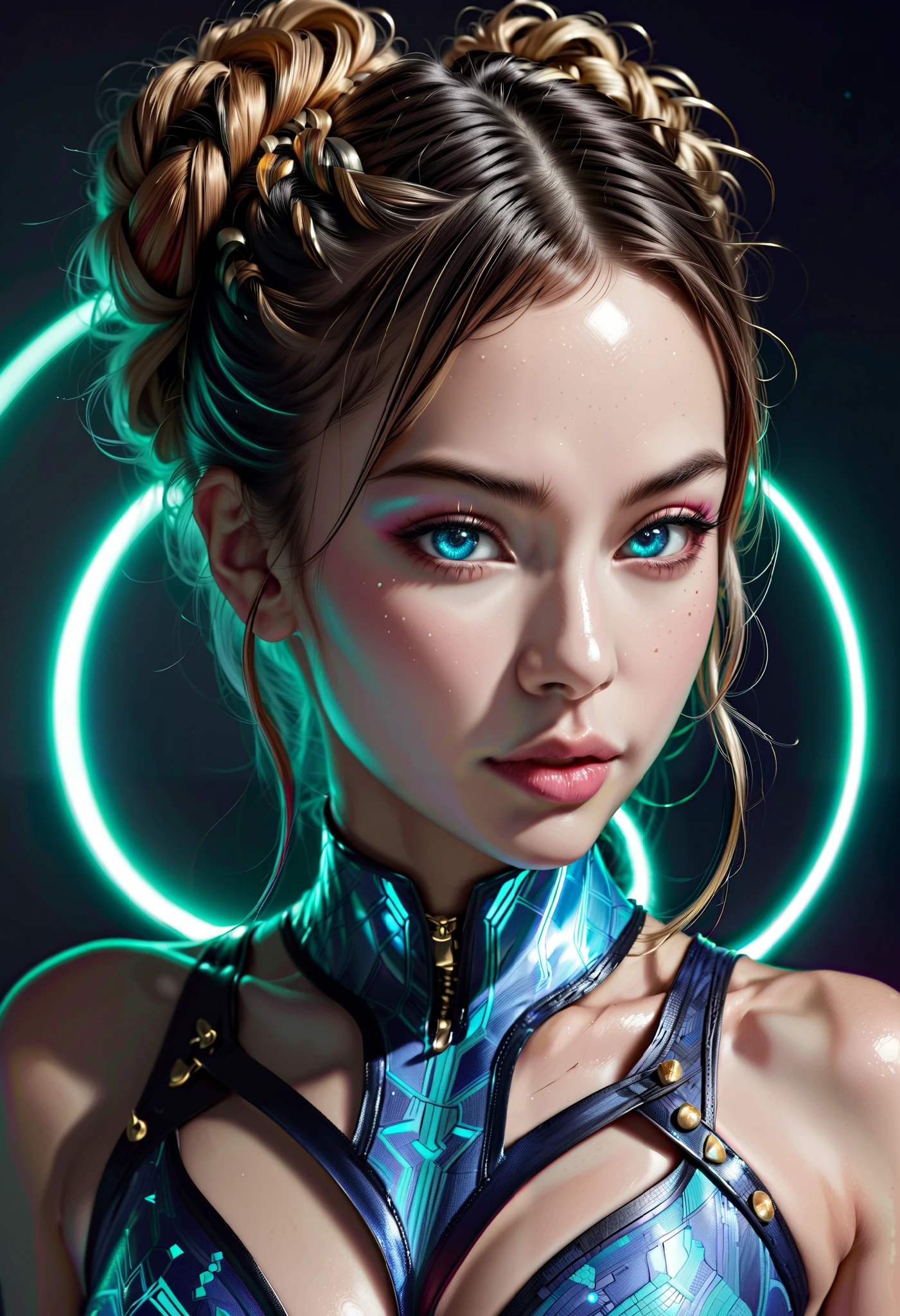 Epic art, masterpiece, (1girl) beautiful 27-year-old Polish woman, perfect body, black hair in messy bun, soft pale skin, beautiful green eyes, dark makeup, wearing black lace dress, RAW Photograph, soft lighting, high quality, cinematic full body shot, official art, unity 8k wallpaper, ultra detailed, beautiful and aesthetic, best quality, intricate details,(dynamic angle:1.4), a brutalist design, vivid colours, atmospheric, depth of field, dark and moody, trending on artstation