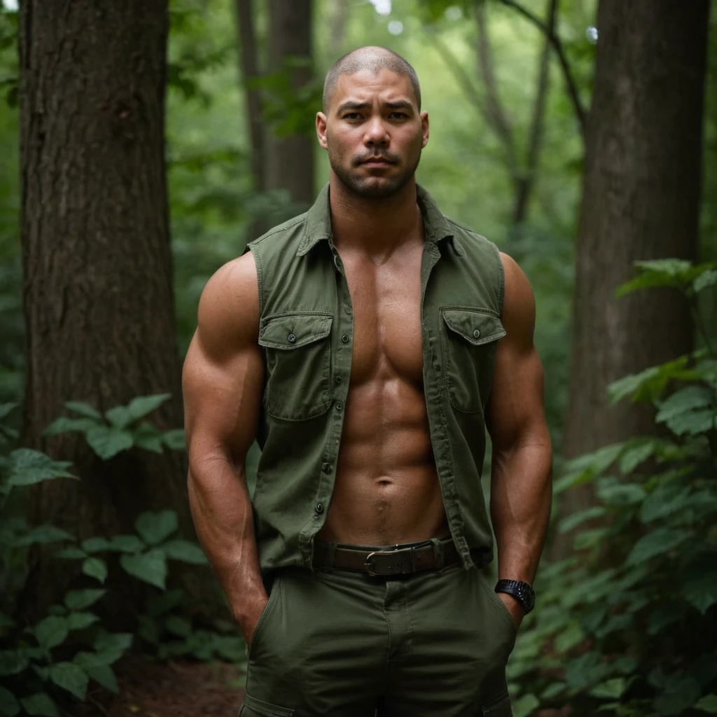 brown skin , penetrate outside , beefy , black fur , sexy , man