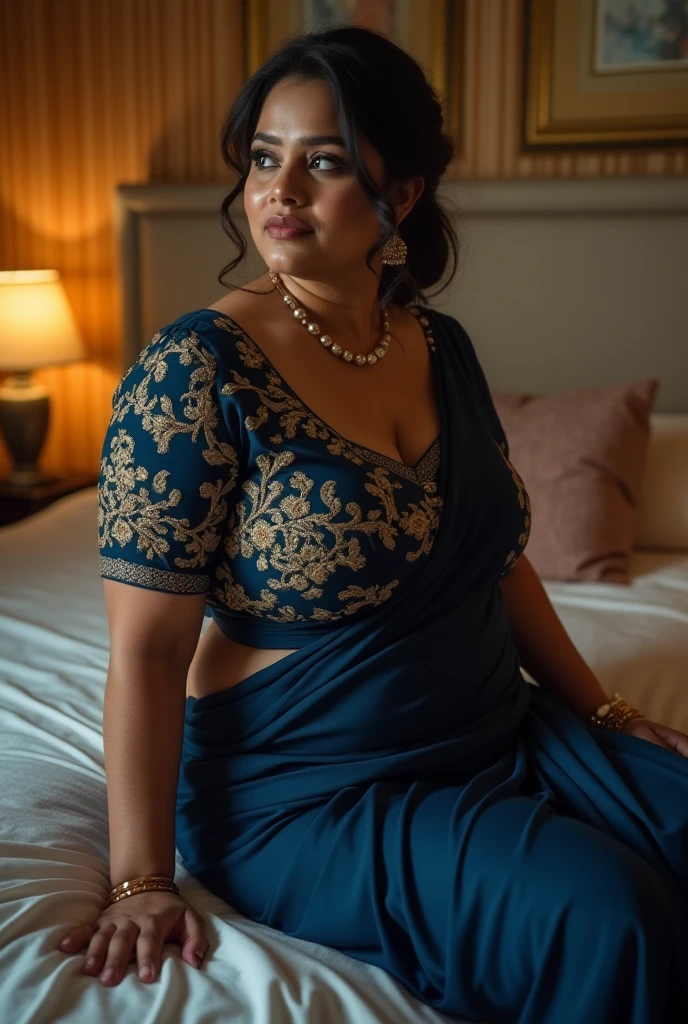 Day scene, full body photo of a plus sized 45 year old indian with a man from top view, (Masterpiece, Best Quality, High Resolution), office Background, (cum Splash on her breasts and nipples, cum Splash on her face, Splash of cum, cum Splash on her blouse, cum Splash on her eys), Sweet 25 year old South indian women sitting on her knees in a crowded party hall with a man, hour glass body red lips, blue colour silky gown, lightly makeup,ultra realistic, realistic, look at viewer (cinematic:1.3), intricate details,