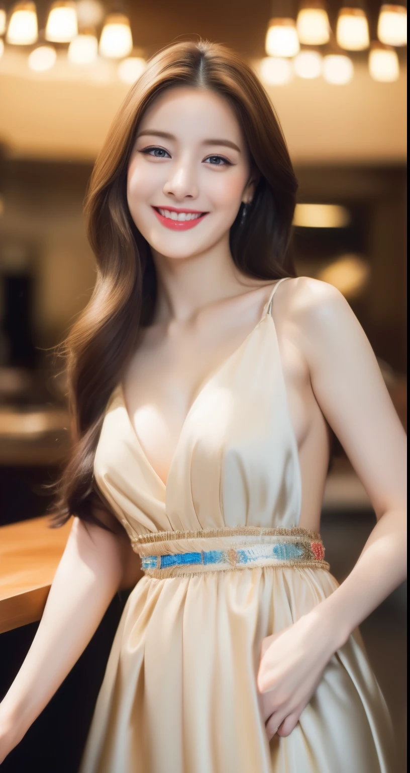 ((top-quality、8K、masterpiece:1.3))、sharp:1.2、Perfect Body Beauty:1.4、Slim abs:1.2、Big、Beautiful face、A smile、((Sexy Dresses:1.3))、(Orange lighting、server room:1.2)、Hostess、Highly detailed facial and skin texture、A detailed eye、Aspect of looking at the camera、portlate