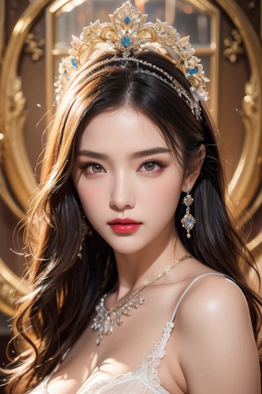 High-quality work,Realistic works,Super premium graphics,8K HD CG works,high quality graphics,High-definition and exquisite CG works,10x pixels,Ultra-fine details:1.1,Advanced technical details:1.1Realistic photo effects,Interior lighting effects:1.5,natural soft light:1.5. Light effect(Virtual light effects:1.8),ultra high resolution,shining dress,sliver long hair,silber hair,transparenthair,high detailed hair(Quality hair details:1.1)Clear eyes,Double eyelids look good,Sharp eye makeup, Create exquisite eyelash makeup, tthin eyebrows, Ultra-detailed eyes,a tall nose, lovely red lips, rosey cheeks, With delicate makeup on her face , pretty face, The face shape is perfectly proportioned,(Advanced facial details:1.1)1girl, long black hair, straight hair, Bright red lipstick,big eyes,black eyes,looking at viewer, black dress (masterpiece, best quality:1.4),(photorealistic:1.4)(realistic, photo-realistic:1.4),8k UHD,ultra high res, , Women's artwork,Dress full body video,Realism,Amazing Cleavage,My eyes are very bright today