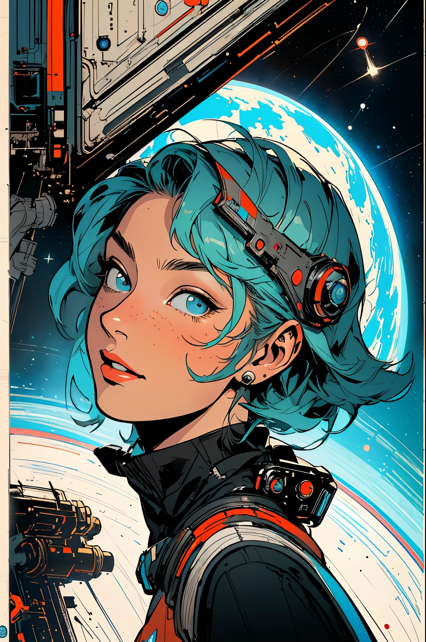 (((masterpiece,best quality))),32K Wallpaper,((( Highly Detailed Poster ))),retro vintage,sci-fi,(((space thriller cinematic movie poster))),(((Bauhaus))),(((mid-century modern))),((void))