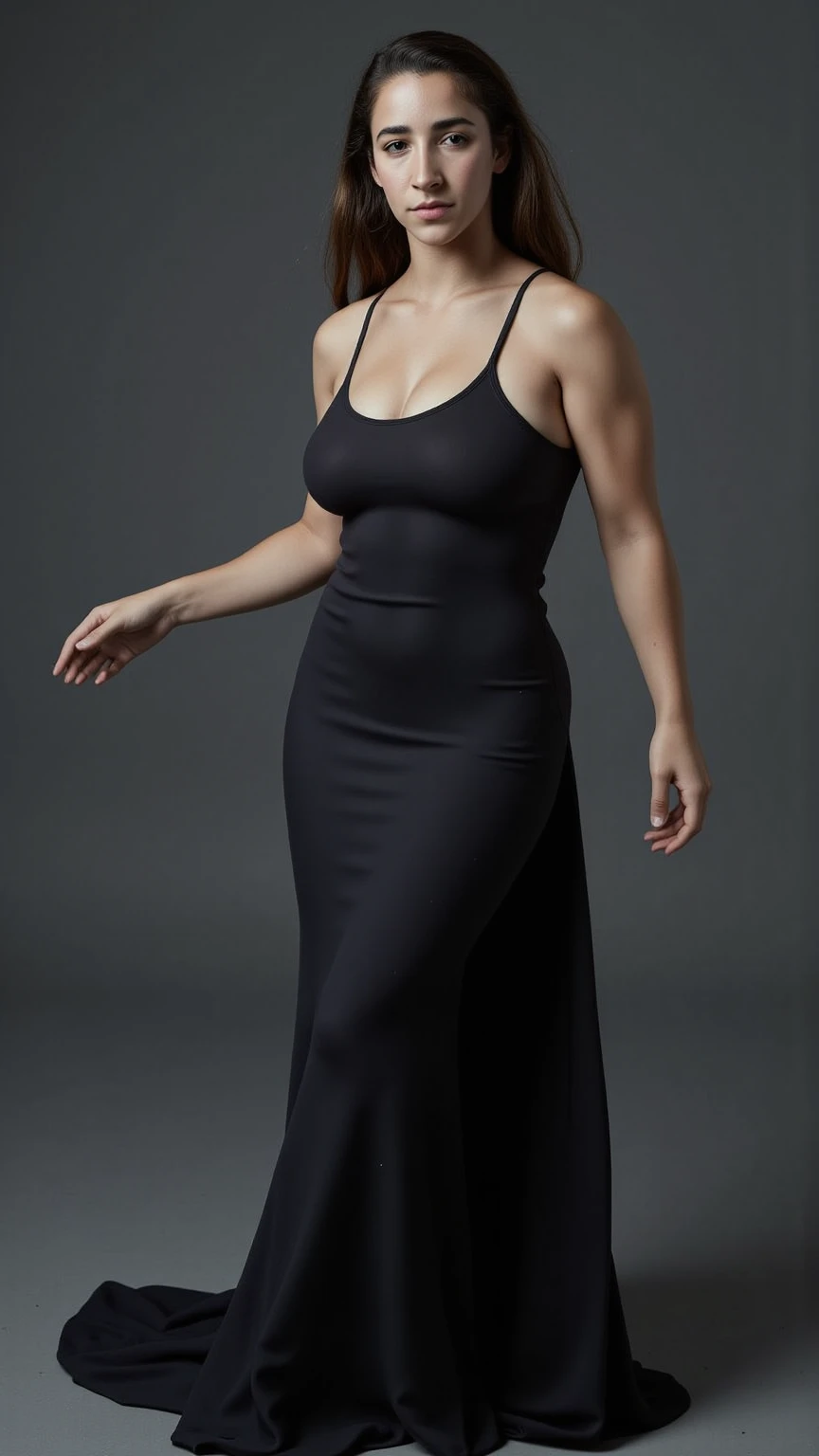 A stunning, high-realistic, studio photograph of a chubby scandinavian woman, (Ingrid Mueller) 35 years old, goth woman. black dyed hair , sidecut and braided hairstyle dancing, professional nude. naked. pale skin . goth make-up, dancing . clothed only in intricately draped, flowing black silk scarves, evoking a sense of elegance and grace. Captured in a monochromatic color palette, the black and white tone amplifies the textures and shadows, adding depth to the fluid, energetic movement of the subject. Soft, diffused lighting accentuates the woman's sinuous curves, as her slender limbs seem to blur in motion, exuding a sense of freedom and joy. energetic. aesthetic