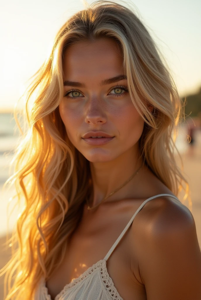 A photorealistic portrait of a 20-year-old Russian girl with long ...