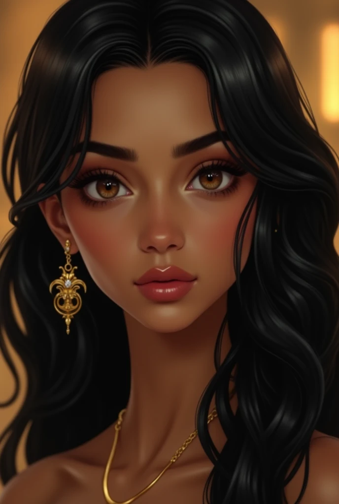 anime, tanned skin, full body portrait of jpk, a woman with (((black hair))) and (((hazel eyes))), (((femme fatale))), white long dress,  <lora:jpk:0.4>, 8k, unreal engine, octane render, by kyun, gamang, Yoon Gon-Ji, g.ho, gosonjak, shuroop, serious, domi, noah, trending on pixiv, fanbox, skeb, masterpiece, detailed face, smooth soft skin, big dreamy eyes, beautiful intricate colored hair, symmetrical, anime wide eyes, soft lighting, concept art, digital painting, noir club