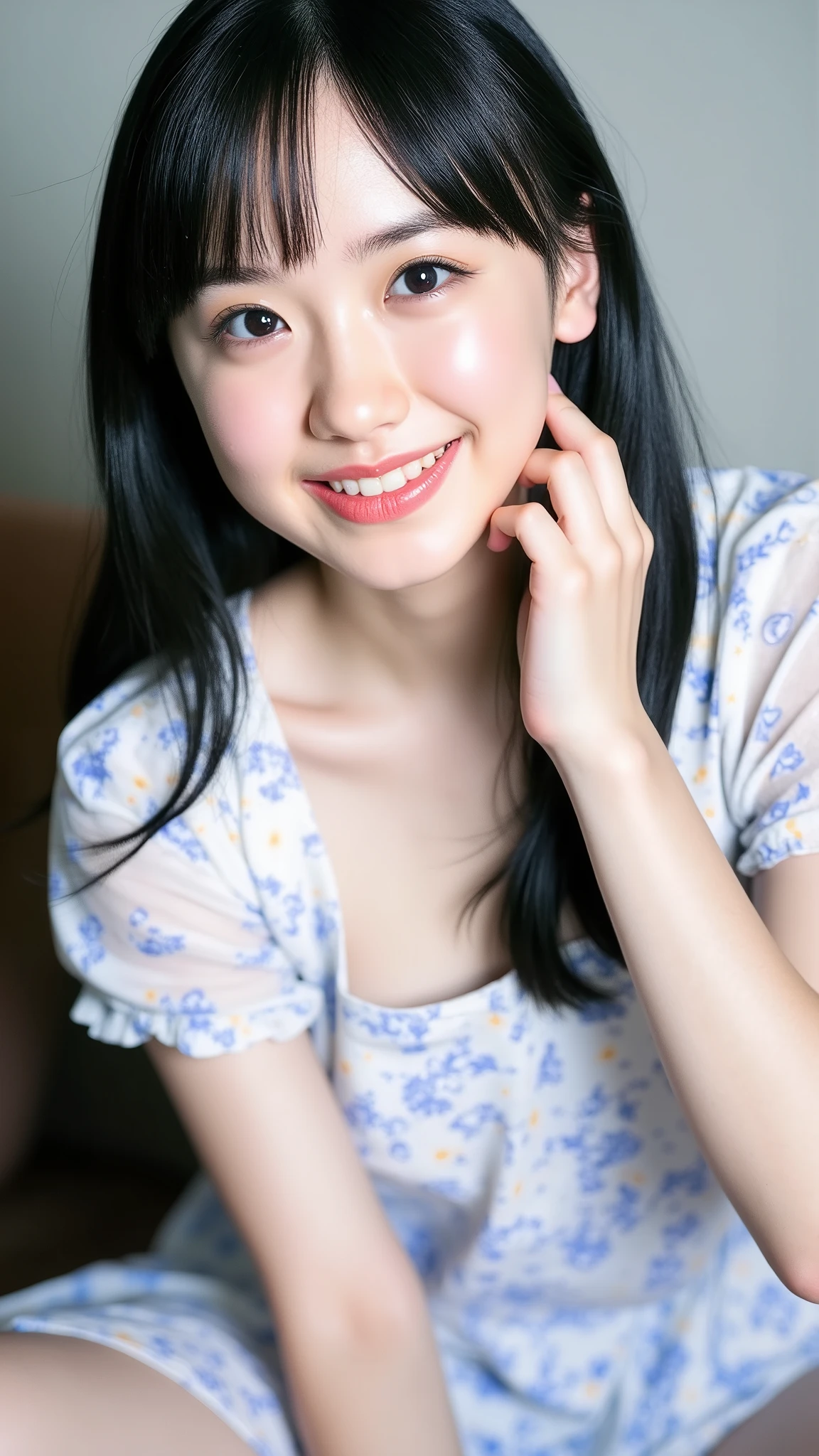 ( bushy pubic hair hidden behind her hands, beautiful detailed eyes, Beautifully Detailed Lips, highly detailed eyes and faces based on dinosaurs, long eyelashes, Japanese girl with bushy pubic hair all over her body , sitting, pee, wet body, smiles, Viewer, nsfw, photorealistic, 8k, ultra-realistic , masterpiece, Super Detail, physically-based rendering, vibrant colors, studio lighting )