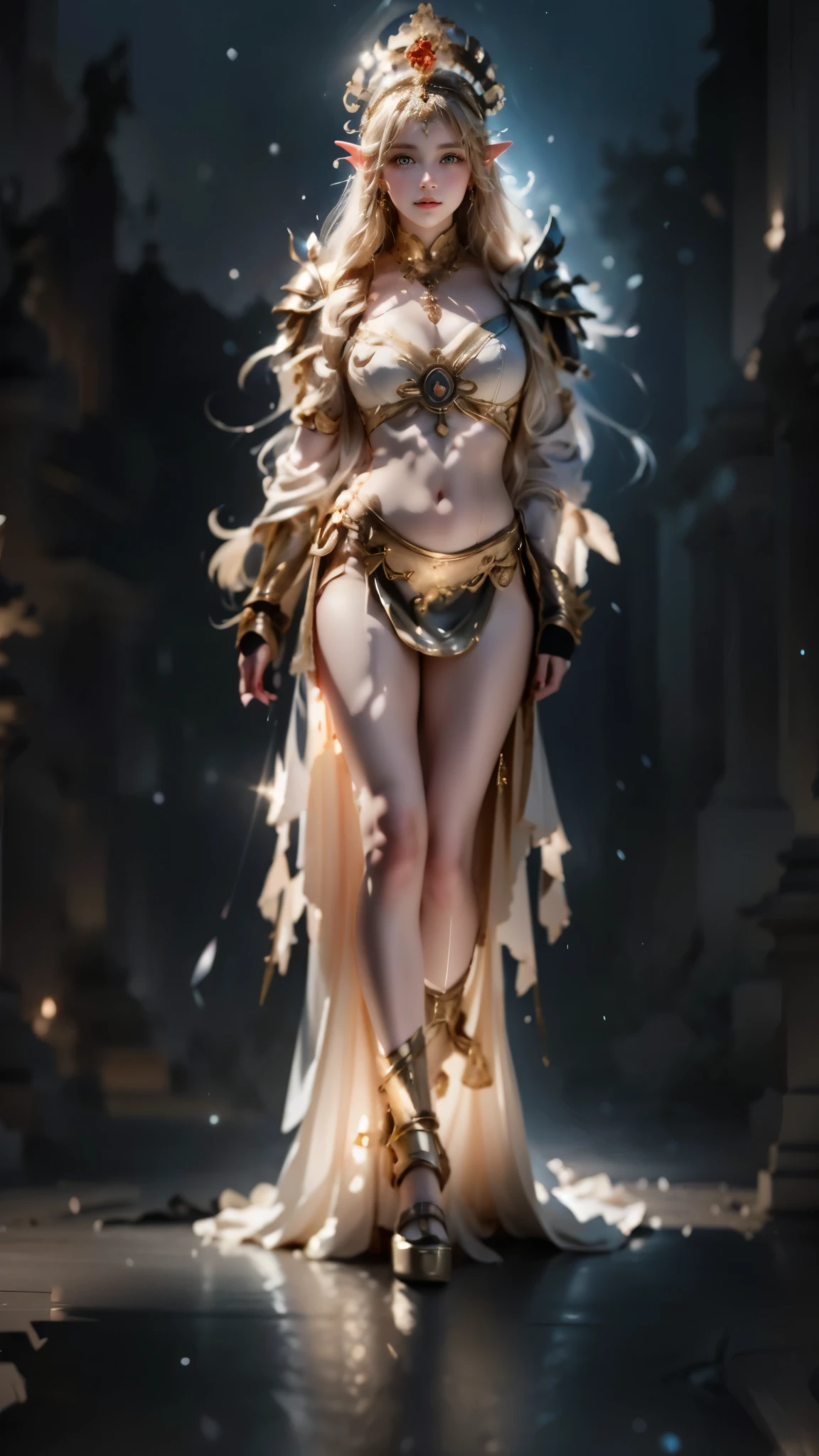A blonde beauty , head to the side , wearing a white dress , There are delicate metal details on the skirt ,Metal headdress , The quality of the clothing fabric material is high , Tall jewelry hanging around her neck , Low Saturation features a woman in a white dress holding a red rose, beautiful and elegant elven queen, (( a beautiful fantasy Empress)), a beautiful fantasy Empress, xianxia full body , beautiful full body concept art , anime goddess, Kushatt Krenz Key Art Women, artgerm on artstation pixiv , Beautiful and elegant female elf , blonde elf empress, UNREAL ENGINE5 , cinematic lighting,particle, realistic PVC textures ,, cinematographic photograph , Apply vertically all over her body ,poster for , light smile , beaded necklace , Bokeh effect ,Verismo, cinematic lighting, Ray Tracing,reflective light, Shading pen, Anatomically Correct, Textured Skin,super detailed,highly detailed, High quality cutlery, masterpiece,retinas,Necessary, Prizes received , best quality,, a high-resolution belly button diamond 。 exaggerated shape and divine beauty .", body proportions, (Chapped lips:1.4), (blush de nariz:1.2), foreshortening, black cuts, (eye contact), High contrast, ultra high resolution, high resolution, detailed, Clean face, ( Sexy face:1.5), (Big purple eyes:1.2), ( ultra detailed eyes :1.4), ( high resolution eyes:1.1), ( ultra detailed skin texture :1.4), PERSEPHONE, Persephone, Persephone, (SFW:1.5), (full body:1.8), (upper body up:0.3), (hyper realistic:1.4), (realistic:1.3), (best quality real texture skin), Detailed eyes, detailed face, Detailed eyes, detailed face, PERSEPHONE, ((high resolution)), ((pale skin)), ((very pale skin)), muscular body , Cinderella, wearing a ball dress (revealing their breast and their pubes), in the Prince's ballroom, during a noble ball, super big hips, (FLAT BREASTS:1.5), (HUGE LEGS:1.5), (HUGE THIGHS:1.5), Perfect Legs, Perfect Legs, pernas added, pernas added e perfeitas, belle