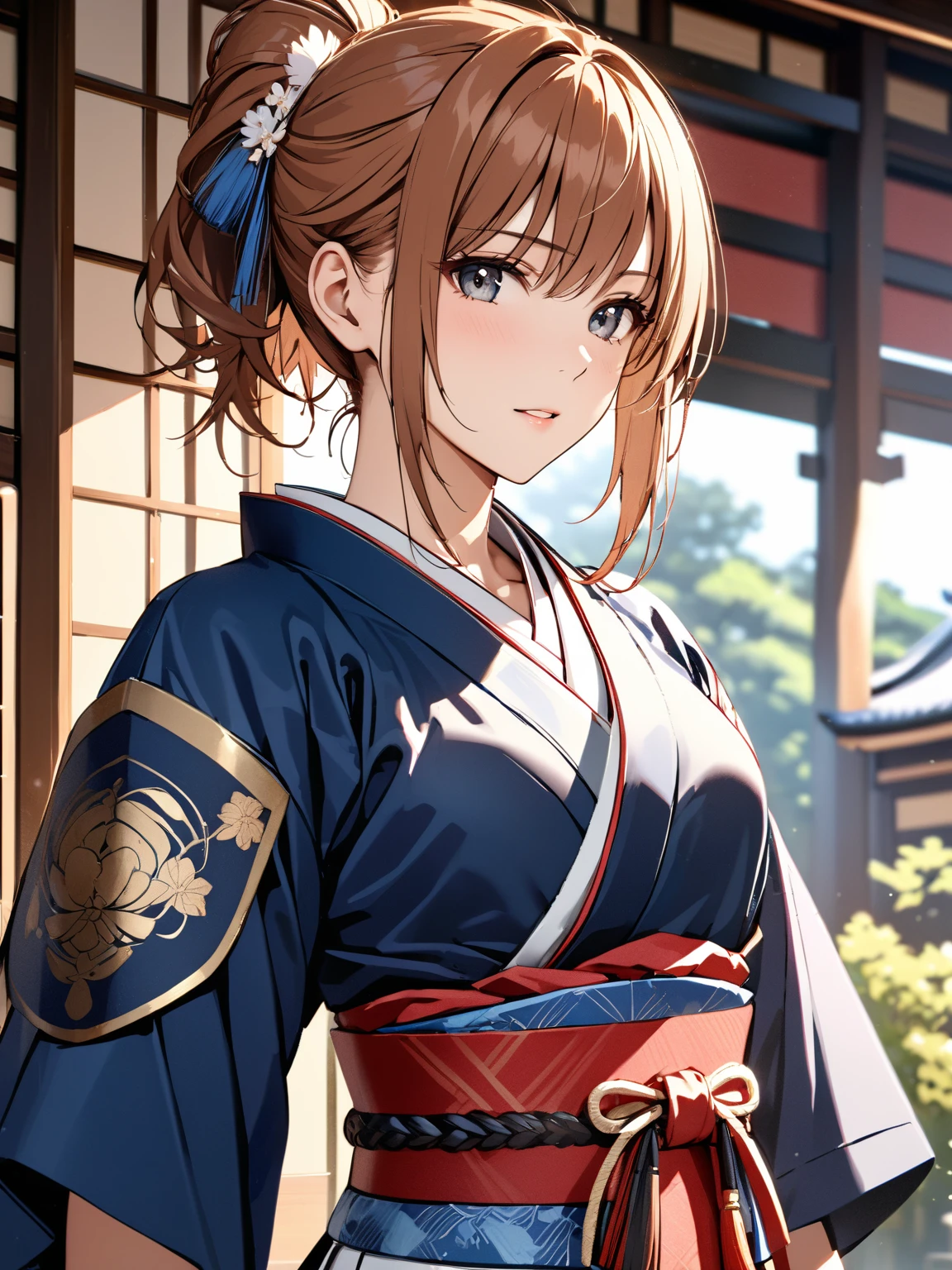 Edo period, samurai, ( Misaka Mikoto), whole body, masterpiece:1.5, masterpiece, highest quality, UHD, retina, masterpiece, accurate , super detailed, high quality, best quality, 8k