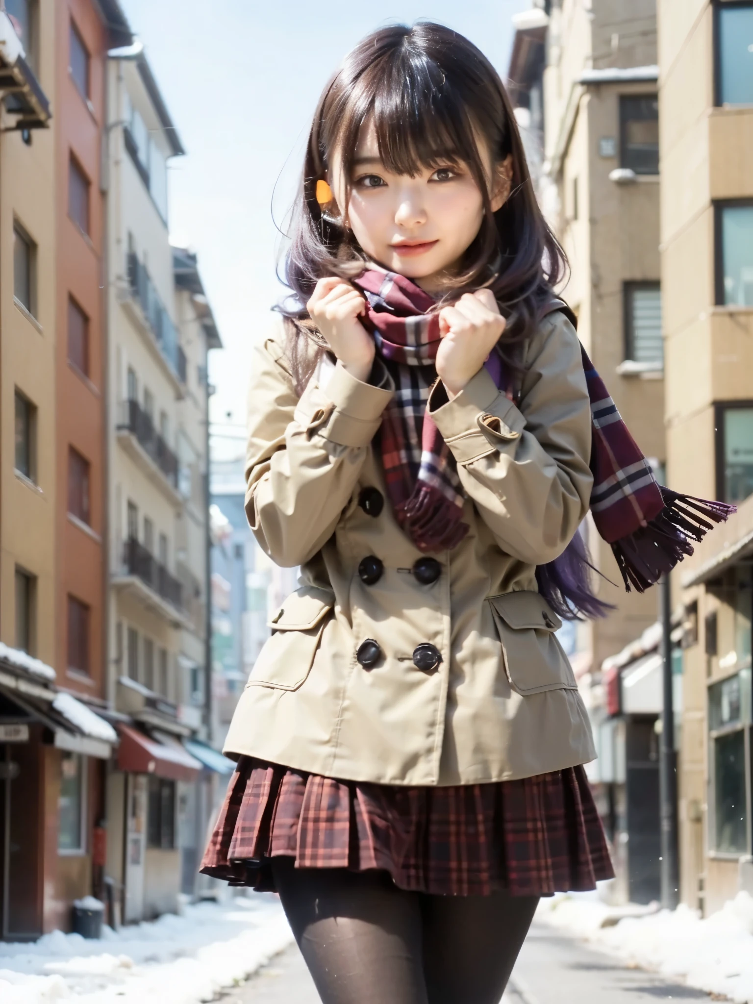 (Completely live action:1.37), (Amazingly realistic textures:1.37), (masterpiece, best quality:1.2), (8k uhd, 16k, 32k, ultra high res), amazingly realistic skin, amazingly realistic photo, superrealism, (photorealistic:1.37), (RAW photo), ultimately realistic, (ultimately realistic all details), (ultimately realistic all textures), super realistic lighting, super realistic shadow, (japanese girl:1.5), ((young face)), smiling, happy, super realistic face, ultimately realistic skin, ultimately realistic eyes, (mascara:1.35)ultimately realistic background, ultimately realistic detail up, kkw-ph1, ((drooping eyes, cyberpunk-style cyborg girl, amazingly intricate details, Anatomically perfect hands, mechanical body, silver knight armor, ultra glossy texture, purple hair))