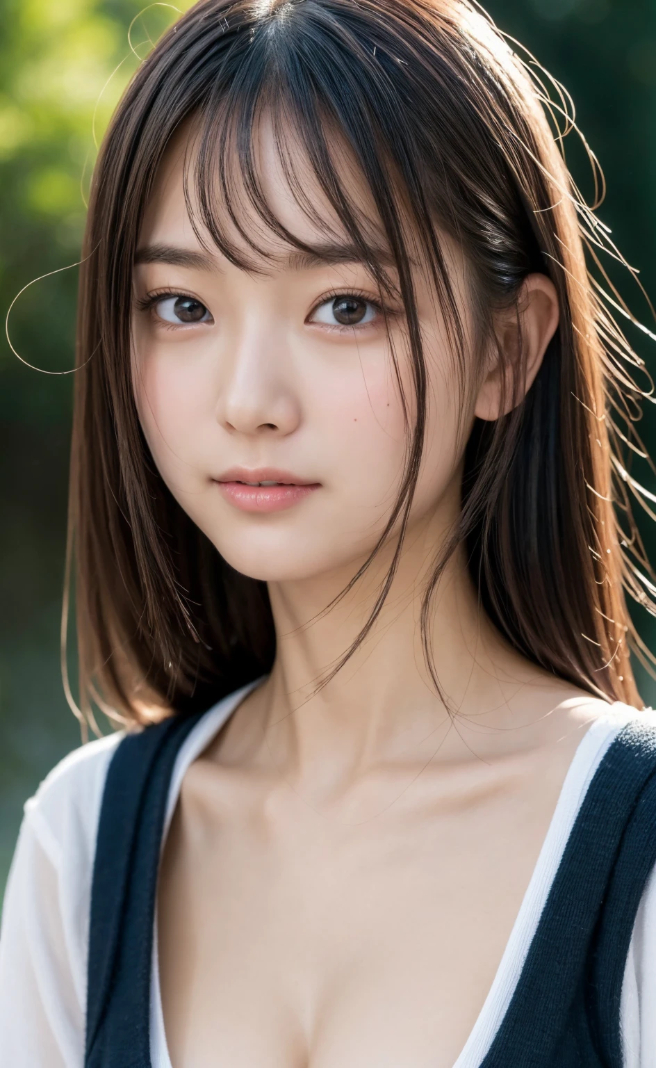 1young girls, Extremely beautiful, (Extremely cute), (extremely detailed beautiful face), Amazing face and eyes, A dark-haired, Brown eyes、no-makeup、(Mini dress with camisole)、(Best Quality:1.4), (Ultra-detailed), extremely detailed CG unified 8k wallpaper, A hyper-realistic, (Photorealsitic:1.4), full body Esbian、Raw photography, professional photograpy, Cinematic lighting, Realistic portrait, ((Bokeh)), (depth of fields:1.3), View from below、(View photographer:1.3)、18year old、a park、playground、(Inokashira Park),(Inokashira Pond)、(full body Esbian)