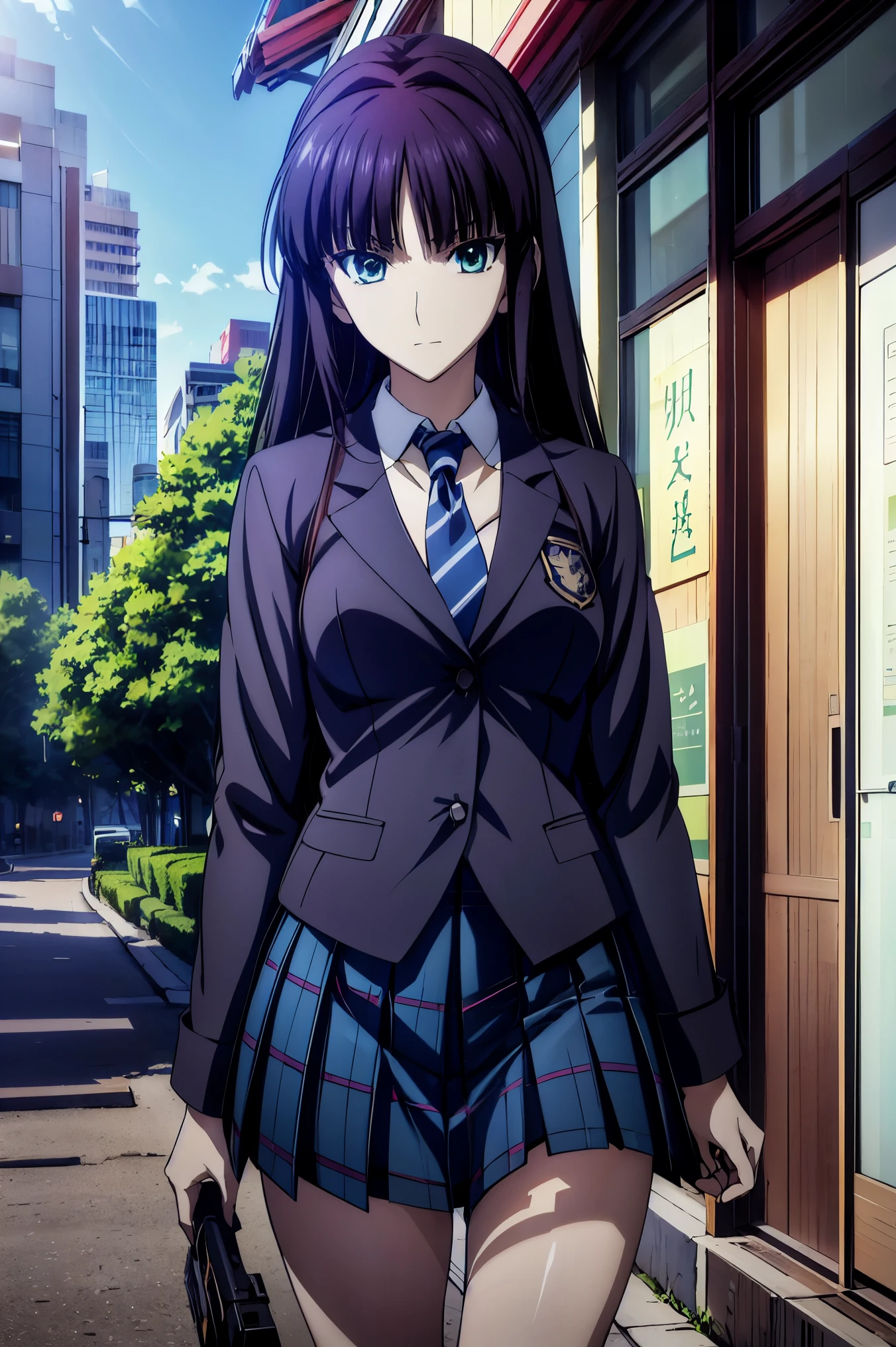 blazer uniform,赤 purple hair, green eyes, eyes like jewels, super high resolution, ((( green eyes))),赤 purple hair, beautifulアニメ高校の女の子,(Masterpiece:1.2, 最 high quality ), ( is present, photo is present:1.4), beautifulイラスト, ( natural light , Movie Screenplay ), nsfw, watch viewers , COWBOY SHOOTING , front view of the company:0.6, 1 girl, Japanese, university student の女の子, perfect face, beautiful髪, beautiful顔, beautiful and amazing eyes, beautiful鎖骨, beautiful体, beautiful胸, beautiful太もも, beautiful足, beautiful指 , ((( navy jacket ), Light Blue Collared Shirt, Dark Blue Pleated Mini Skirt Vibrator , Black Socks , blue tartan ribbon tie )), ( beautiful風景), evening , Riverside, walk, smooth anime cg art , 魅惑的な Anime Girl , Let's Make a Girl in a Long Coat , high definition, very detailedなイラスト, High Resolution Faces in a Gorgeous Guest Room , RAW photos in the loop, film grain , standing , UHD and 8K Connection , 長い赤 purple hairと green eyesをした Anime Girl , Anime Moe Art Style , 若い Anime Girl の接写, smooth anime cg art , beautifulアニメの university student の女の子, Anime Moe Art Style , シュールな university student の女の子, Anime Girl , 魅力的な Anime Girl , シュールな university student の女の子, GIRL WITH SHINY CLOTHING , high definition, CG Details , high quality shadows, beautiful、delicate face、All the details , ディテール beautiful DELICATE EYES FULL OF DECISION,break( High Resolution 8K Wallpaper ),(高度に CG Details 8kの壁紙),Makima ( chainsaw man ),Scathach ( destiny / Grand Order Required ),reika shimohira , high definition, とても繊細で beautifulCGイラスト,最 high quality , is present Feeling , is present fabric, is present texture,((( debris flies))), (((最 high quality ))),8k,At 32k,Masterpiece, beautiful and charming anime woman , Supermarkets, very detailed, high definition,シュールな university student の女の子,Masterpiece, 最 high quality , high quality , Freshness , high quality texture, high quality shadow, high detail, sex, 1 girl, university student , alone,I, alone, alone, ADULT BIB , beautiful長い脚, beautiful胸, beautiful太もも, Tight Legs , beautiful leg line , Slender Waist in an Unmanned Bar ,Mature body girl, big breasted with a cross eye, beautiful胸,reddish purple hair, purple hair, BLACK CURRANT HAIR , charming Anime Girl , colorful hair, Straight Hair ,shy smile,幸せそうなsmile, Brilliant Appearance ,cute smile,Cool Beauty, beautiful女性, handsome face , beautiful写実性, Attractive Figure , enchanting face , Calm Expression , beautiful髪,smile, colorful eyes , green eyes,Jade Eyes, beautiful目,bright eyes, DELICATE EYES FULL OF DECISION, Jewel Eyes ,Jade Eyes,( green eyes:1.5), charming face,8 heads,:171cm,彼女は首に necklace 身に着けています, necklace ,beaded necklace ,Magatama Accessories,smile