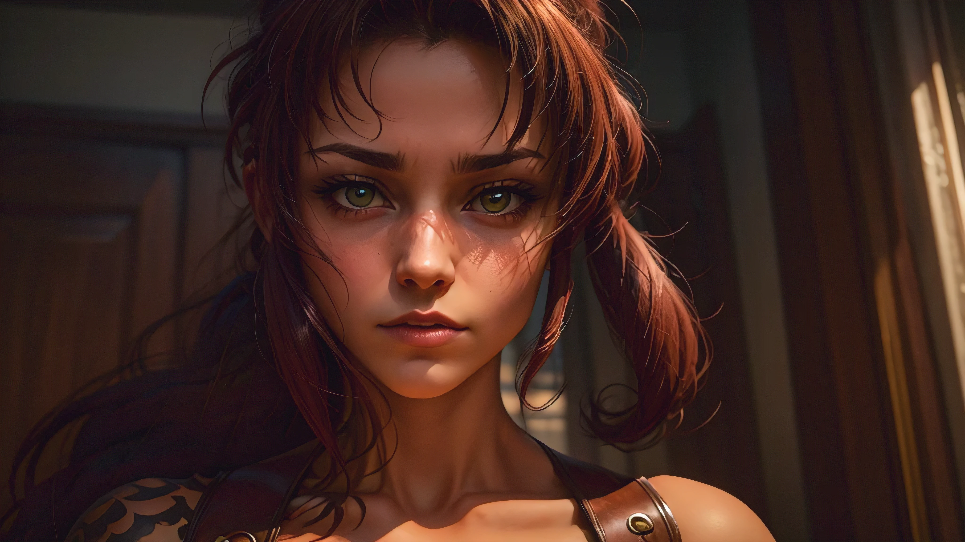 A striking image of a busty Revy, lighting is bright and natural, highlighting the bold colors and details of her costume, as well as her confident and alluring expression. Art Styles: Cosplay Photography Realism Artists Referenced: Revy black lagoon Categories: Cosplay anime characters Elegant detailed luxury, neon lights, The artwork is rendered in an edgy and realistic style, with high attention to detail and sharp focus. The colors are vivid and contrasted, with a slight desaturation to create a moody atmosphere. shadowy highlights enhancing the overall composition. The medium used is a digital illustration, with a touch of photo-realistic elements to add depth and texture to the image. The final result is a masterpiece in ultra-high resolution,