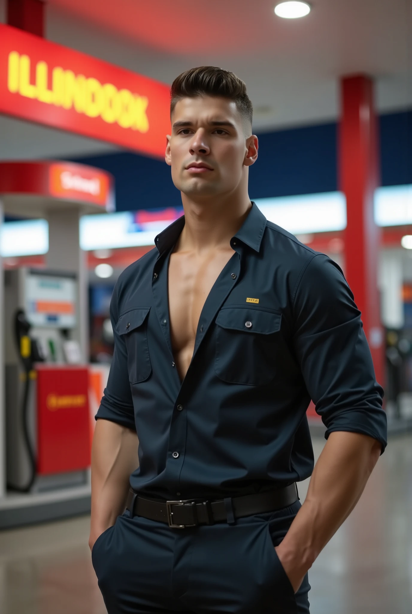 masterpiece, best quality, high resolution, closeup portrait, close up portrait shot, pretty portrait, male focus, solo focus, A man, 25 years old, posing like a magazine model, with construction worker uniform, unbuttoned work clothes, construction worker, silver grey hair, messy hairstyle, bulge, masculine, cute and seductive face, bare chest, body hair, facial hair, roman nose, sweaty, spreading legs, hairy abs, hairy armpit, pubic hair, seductive, very skinny body, hairy legs, dimples, beard, goatee, bold jawline , in the background a construction site, orange safety vest, gay , ??????, amazing composition, front view, HDR, ultra quality, elegant, highly detailed