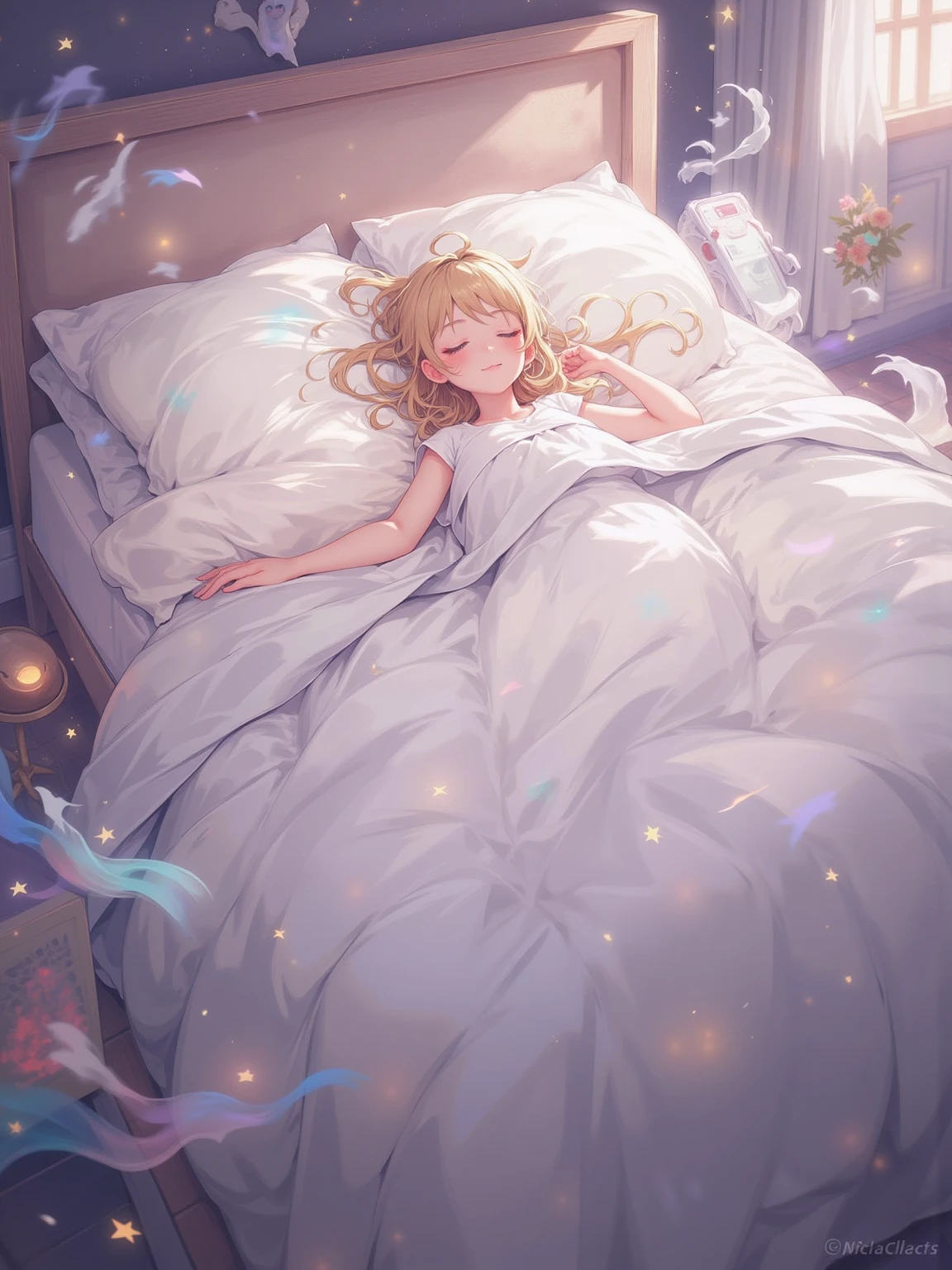 Diagram of a sleeping person from above