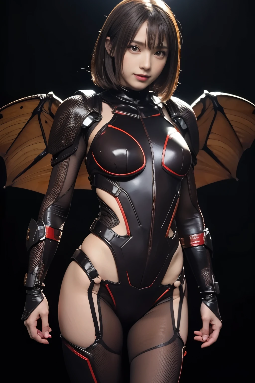 (High resolution,masutepiece,Best Quality,extremely details CG, Anime, Official art:1.4), Realistic, Photo, amazing fine details, all intricate, gloss and shiny,awesome many layers, 8K Wallpaper, 。.。.3D, sketch, kawaii, Illustration,( Solo:1.4), perfect female proportion,villainess, (Fusion of dark brown cockroach and lady:1.4), (Brown cockroach forms ready:1.2), (Brown cockroach woman:1.2), (Fusion:1.2), (Solo:1.4), (Evil smile:1.2), muscular, Abs, (cockroach brown exoskeleton bio insect Suit:1.4), (Cockroach brown exoskeleton insect armor:1.2), (Brown transparent cockroach wings:1.4), (Brown cockroach antenna:1.3),mecha musume,Sexy_race_queen,nun,high leg latex leotard,Chun-li,ninjartist_Suit,1girl in,animal hands,Latex Costume,asagioutfit