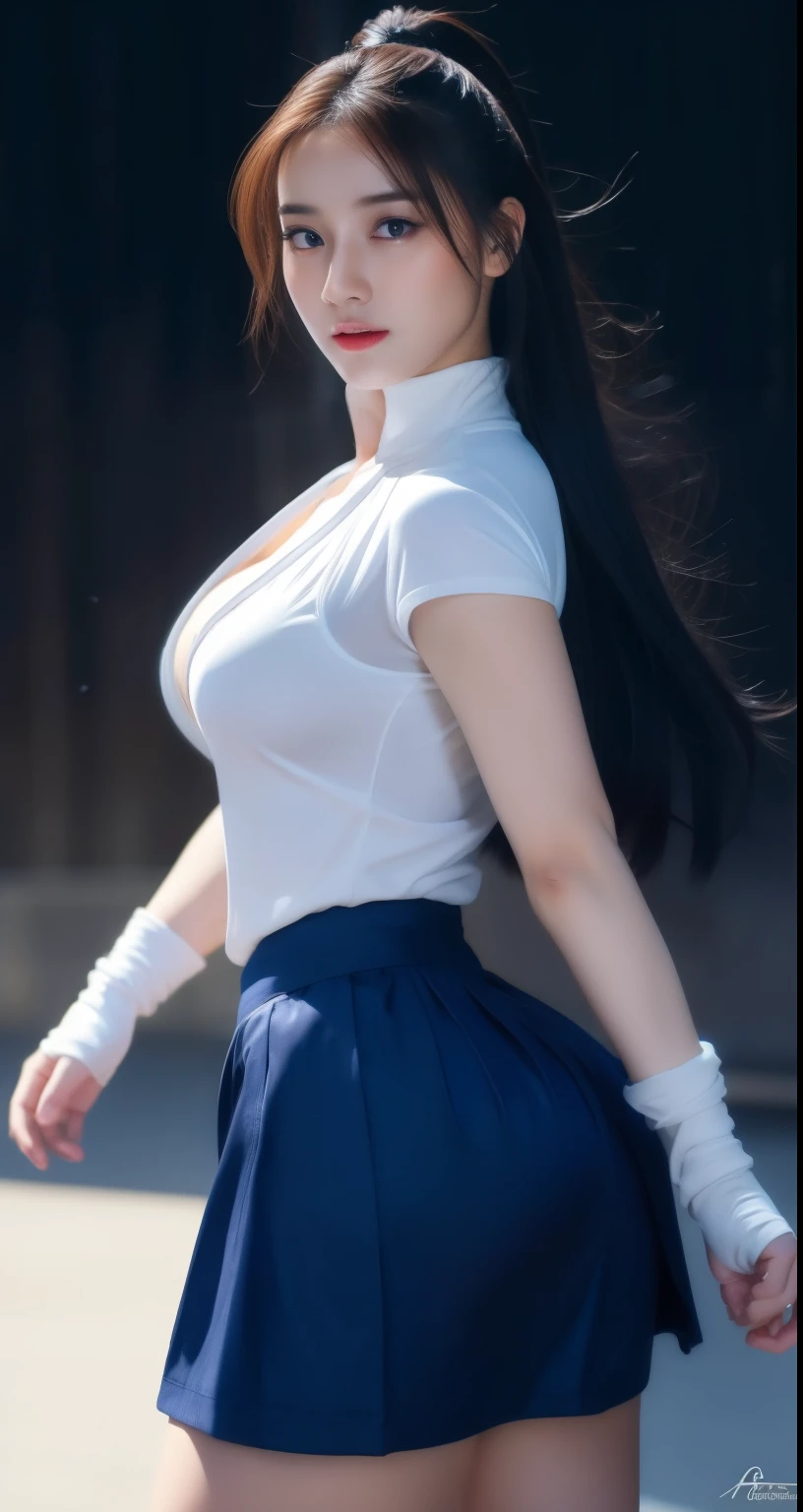 1girl, happy, smirk, Tokyo street, cityscape, city lights,day,.Flexing, 8k, RAW photo, best quality, masterpiece, realistic, photo-realistic, masterpiece, best quality, high-resolution, tiara,sailors uniform, random hair, stockings, big breasts, blue sailor collar,bow,knee boots,choker,white gloves,blue choker,elbow gloves,jewelry,earrings,blueskirt, pull up skirt to show panty, panty, high resolution, highly detailed, hyper realistic, 8K, indian girl, 25 years old Indian girl, big breasts, use hands to pull up the skirt so that underwear is visible to the viewer, shot from below, pale skin, super lighting