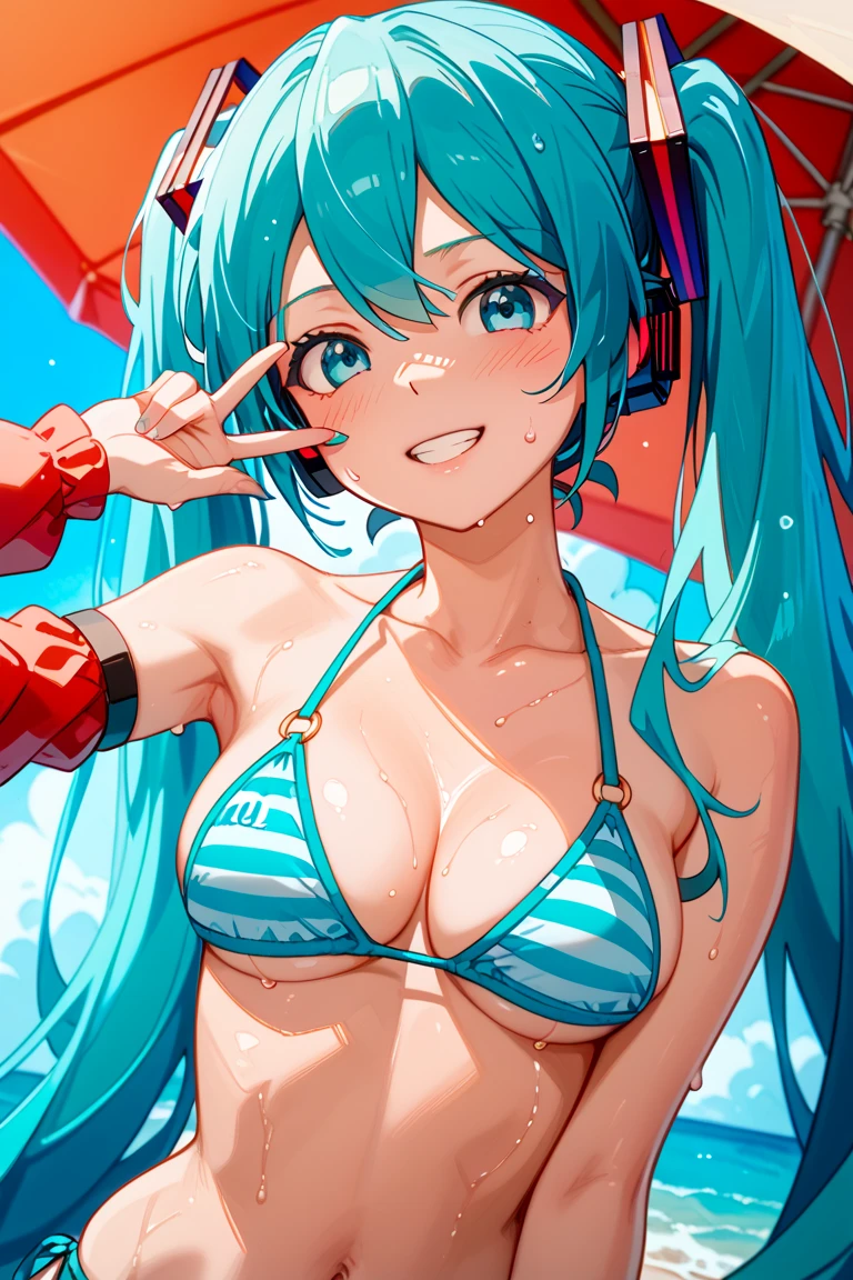 score_9, score_8_up, score_7_up,1 daemon woman, black horns,1 black demon tail, (aquamarine hair),aquamarine green color hair,ahoge, long hair, (long hair),bangs, light orange bikini, bikini is orange, bikini orange, orange bikini!, (aquamarine eyes), background is spaceship, aquamarine eyes, 1woman ,facing viewer, daemon girl, close up,Well-endowed, alone, Spacecraft interior, dynamic pose