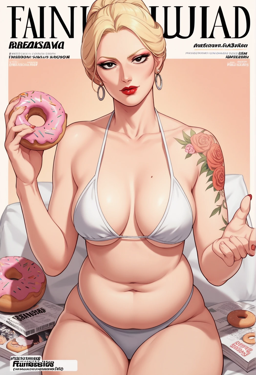butch girl, pinup, tattoos, towel