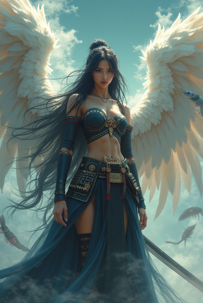 Beautiful woman in insanely intricate Amazon warrior Outfit