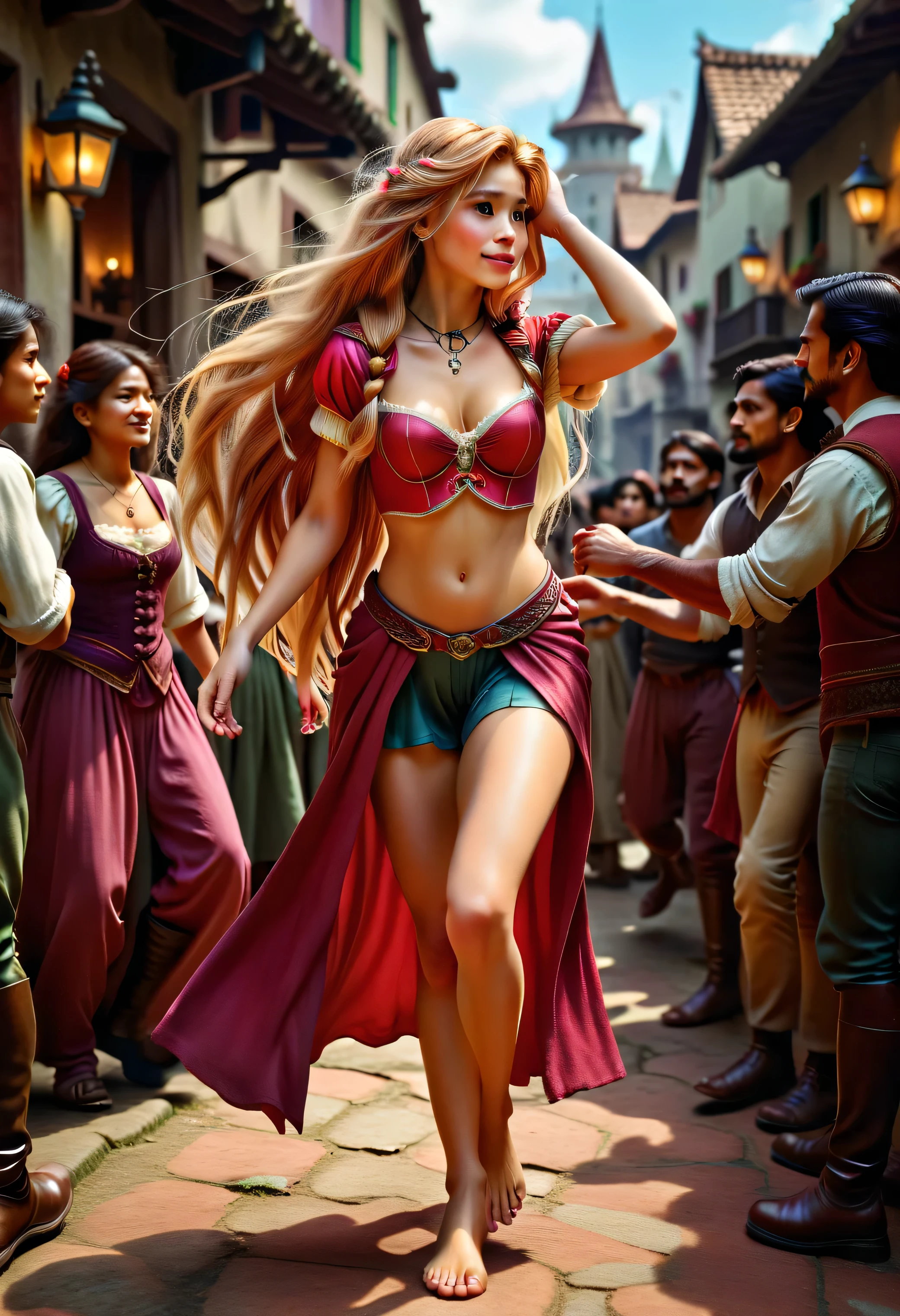 safe_pos, (score_9, score_8_up:1.1), score_7_up, photorealistic, rating:explicit Rapunzel dancing with the villagers in the kingdom, colorful costumes, festive atmosphere, joyful expression, detailed background, art nouveau style. (Focuses on a different setting and mood.) âââ absurdres, masterpiece,, Expressiveh choker, anklets, pubic-hair, flux-style ((masterpiece, Highest quality, Best image quality, High resolution, Realistic, RAW Photos, 8k, Highly detailed)) 4lch3my_l4b CyberRealistic_Negative_PONY