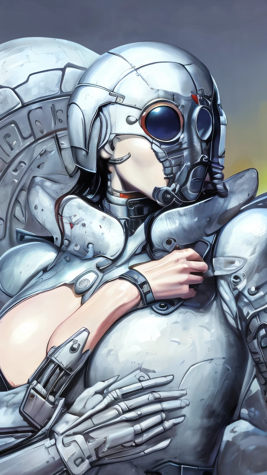 戴著未來style的頭盔 、 Female Robot Portrait in Data Center {x} Close-up of Woman with Red Lips , Cyberpunk Jackie Wells , [[cgsociety 9, style = retrofuturism , Beautiful robot woman , Female Bionic , retro futuristic fashion , Movie scene 《 Replicator 》, Female Robot in Data Center , Moebius Aesthetics , Alien Robot Movie Drama , Depicting Sci-Fi Scenes , Attract Your Audience , sitting, Random Sexy Pose , female panther sexy posture , Curved fit