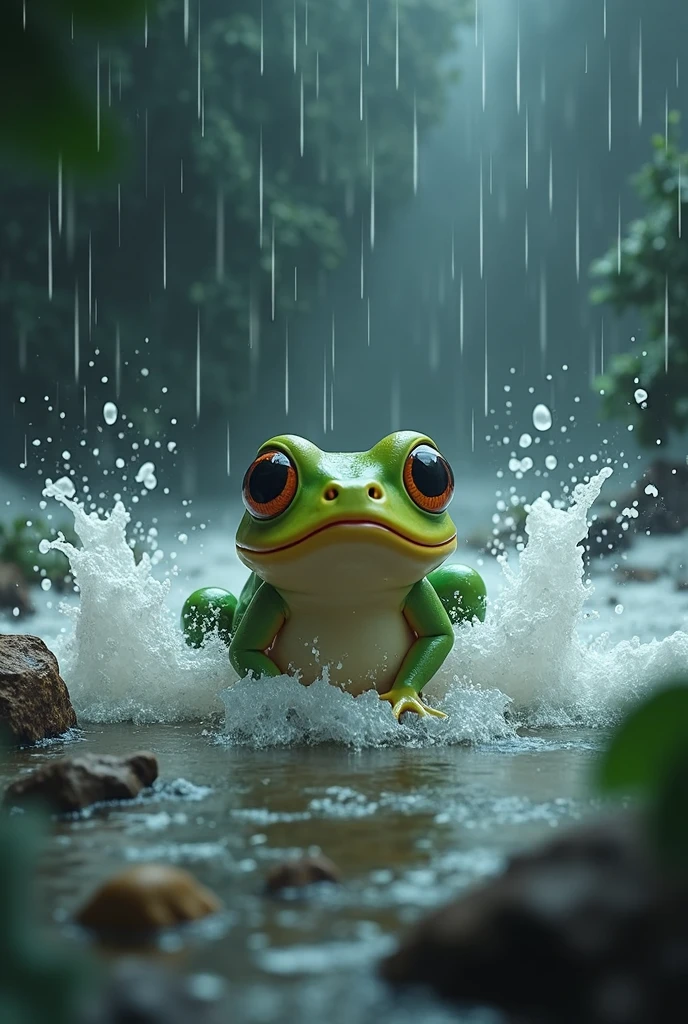 Rainy, small frog girl