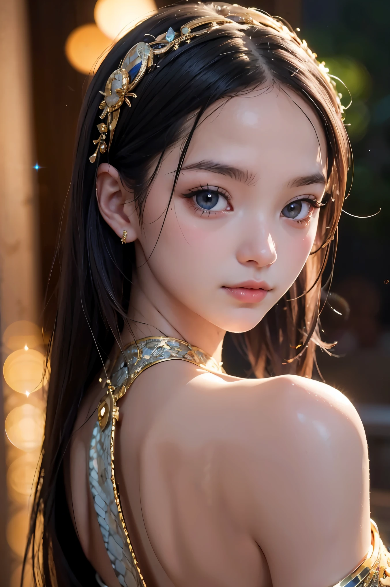 (masterpiece:1.2), (best quality), (ultra detailed), (8k,intricate), (lens 135mm,f1.8),(photorealistic)(black background:1.3),
portrait photography,(upper body:1.3),(off-shoulder),
side lighting,Rim lighting,best shadow,face light source,
perfect anatomy, perfect face,perfect female body,first-rate female bodies,
Detailed skin texture, detailed cloth texture, detailed beautiful face,exquisitely detailed skin,highly detailed skin,pale skin,detailed hair,glistening skin,
